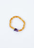 Raw Honey Baltic Amber + Raw Amethyst || Adult Bracelet by CanyonLeaf