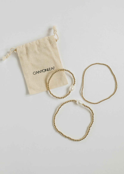 Natural Pearl + 14k Gold Filled Beaded || Anklet or Bracelet