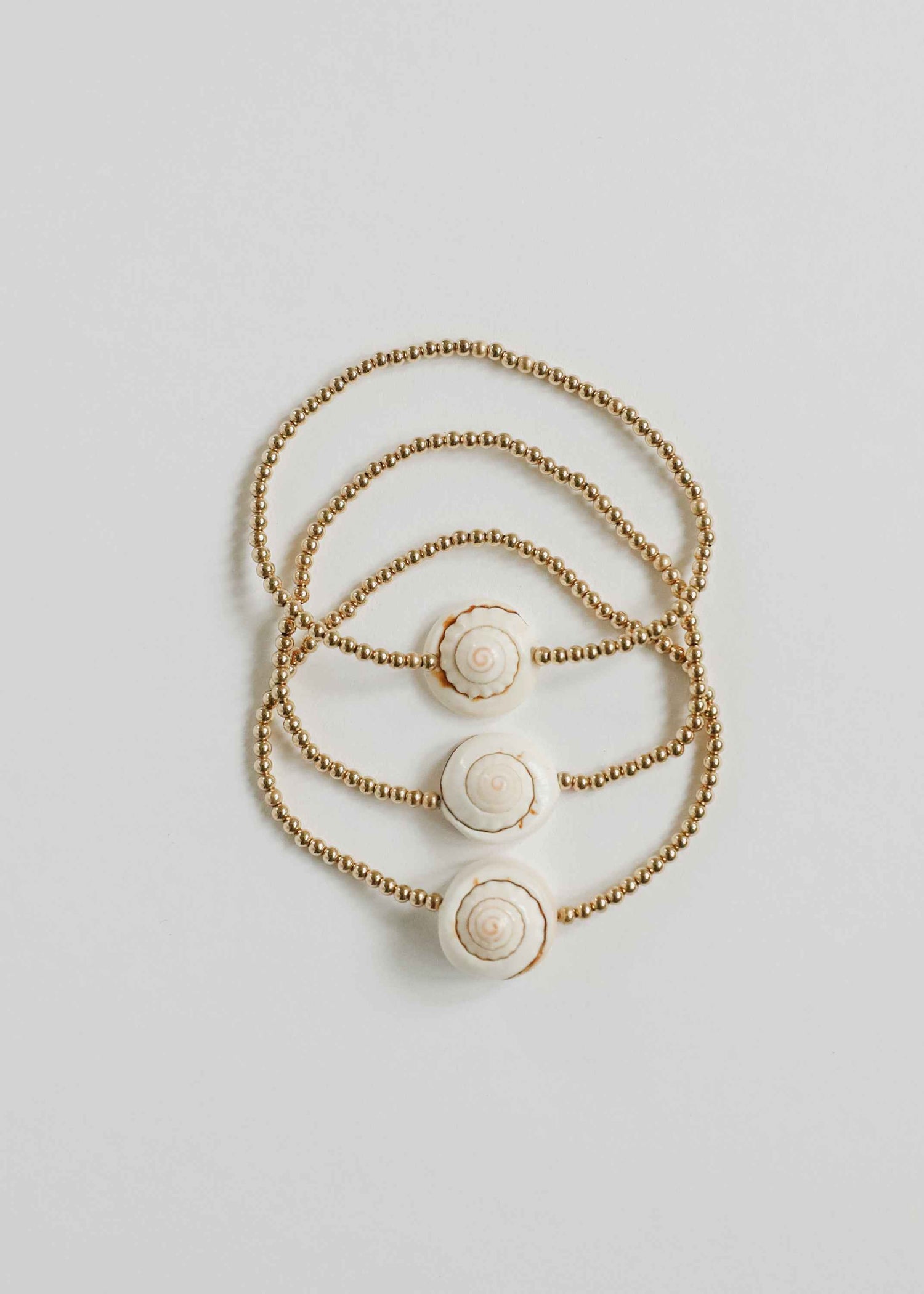 Dainty 14K Gold Filled + Sea Shell || Stretch Anklet or Bracelet