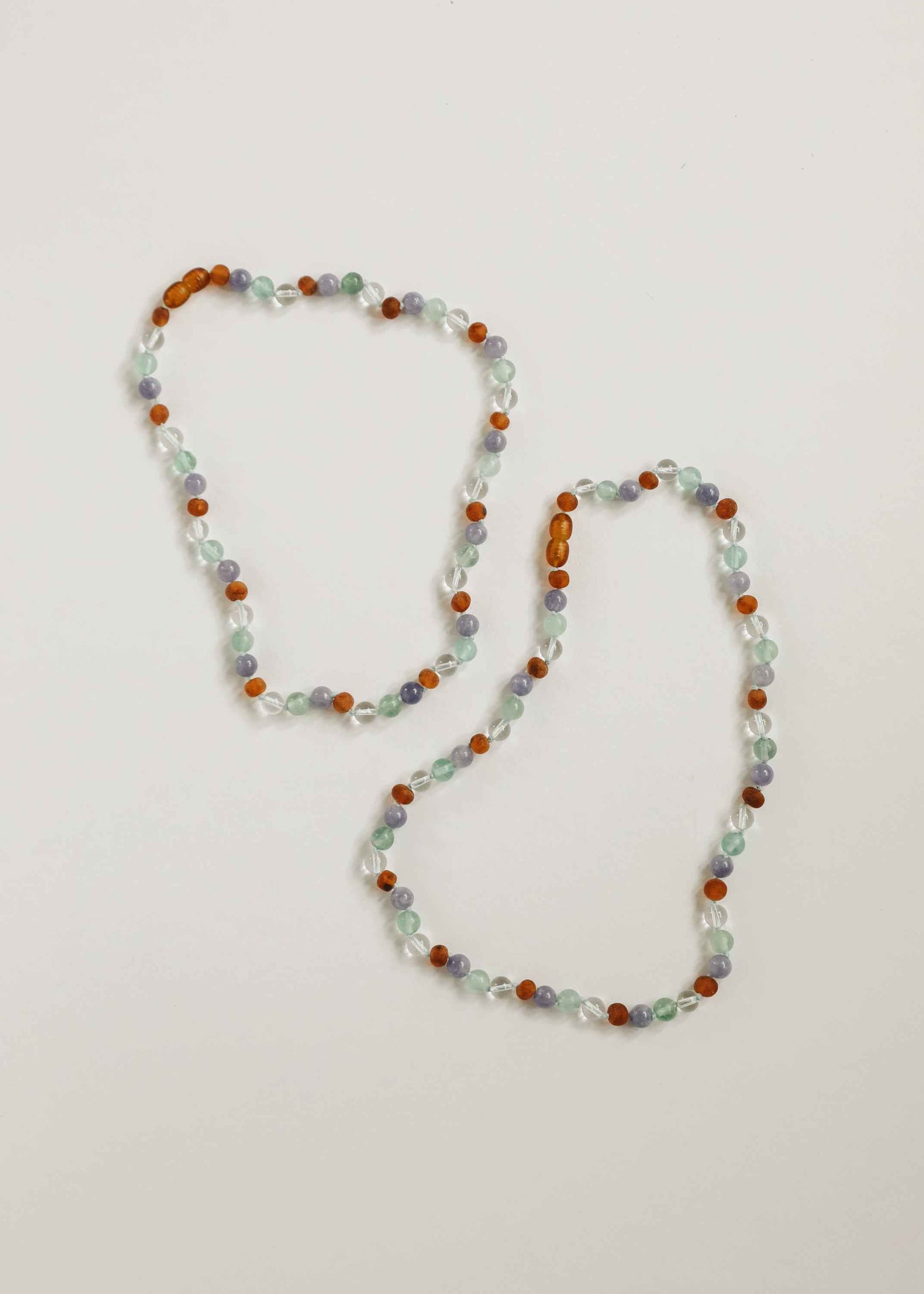 Baltic Sea Amber + Natural Gemstone || Beaded Necklace