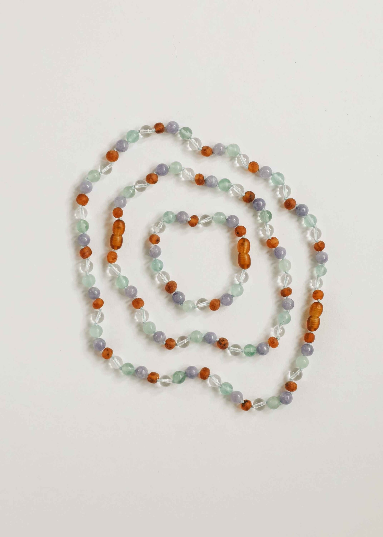 Baltic Sea Amber + Natural Gemstone || Anklet or Bracelet