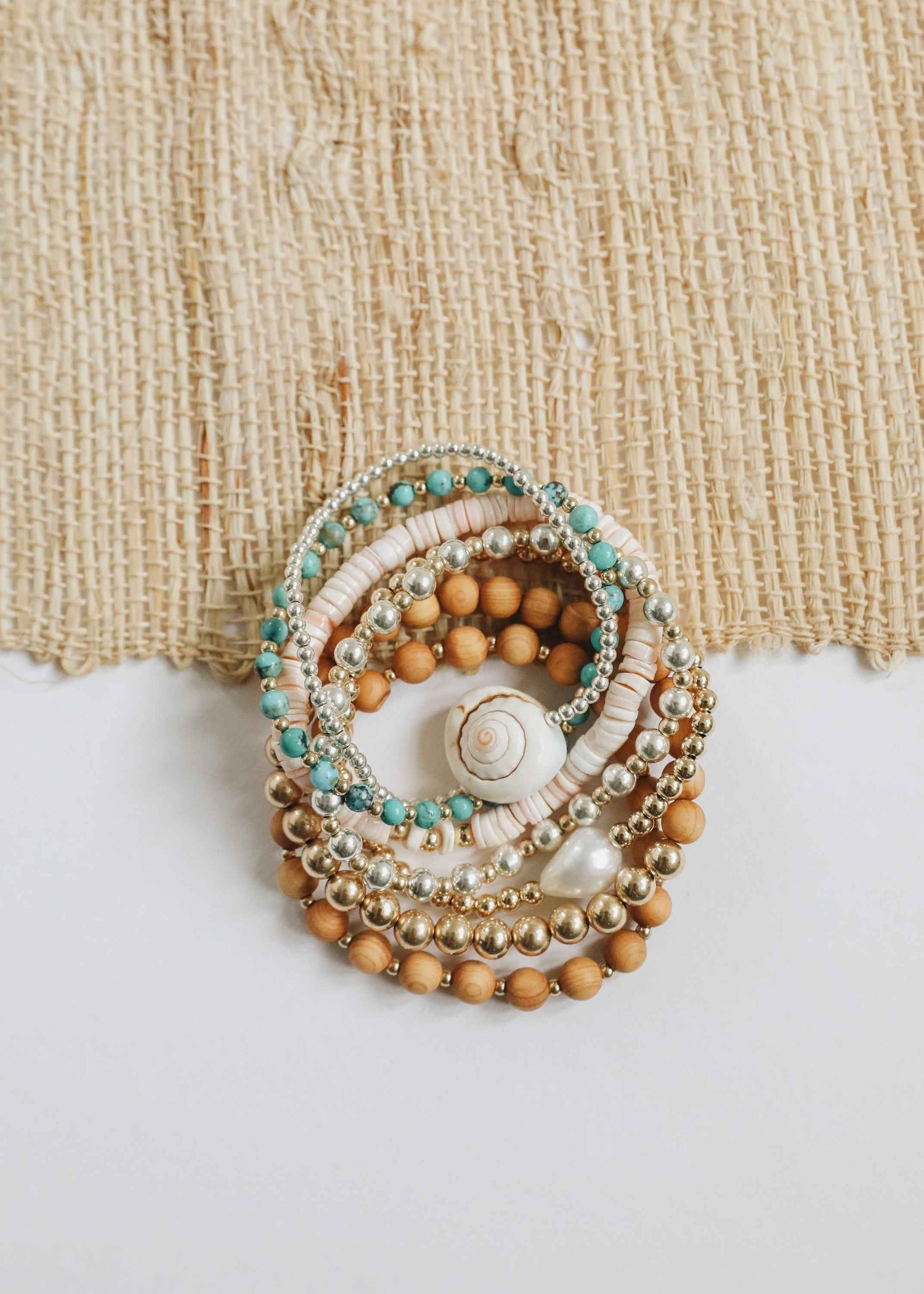 Pure Sea Shell + 14k Gold Filled || Stretch Anklet or Bracelet