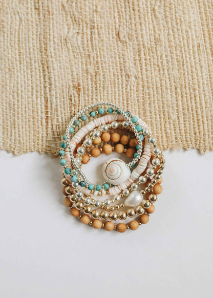 Pure Sea Shell + 14k Gold Filled || Stretch Anklet or Bracelet