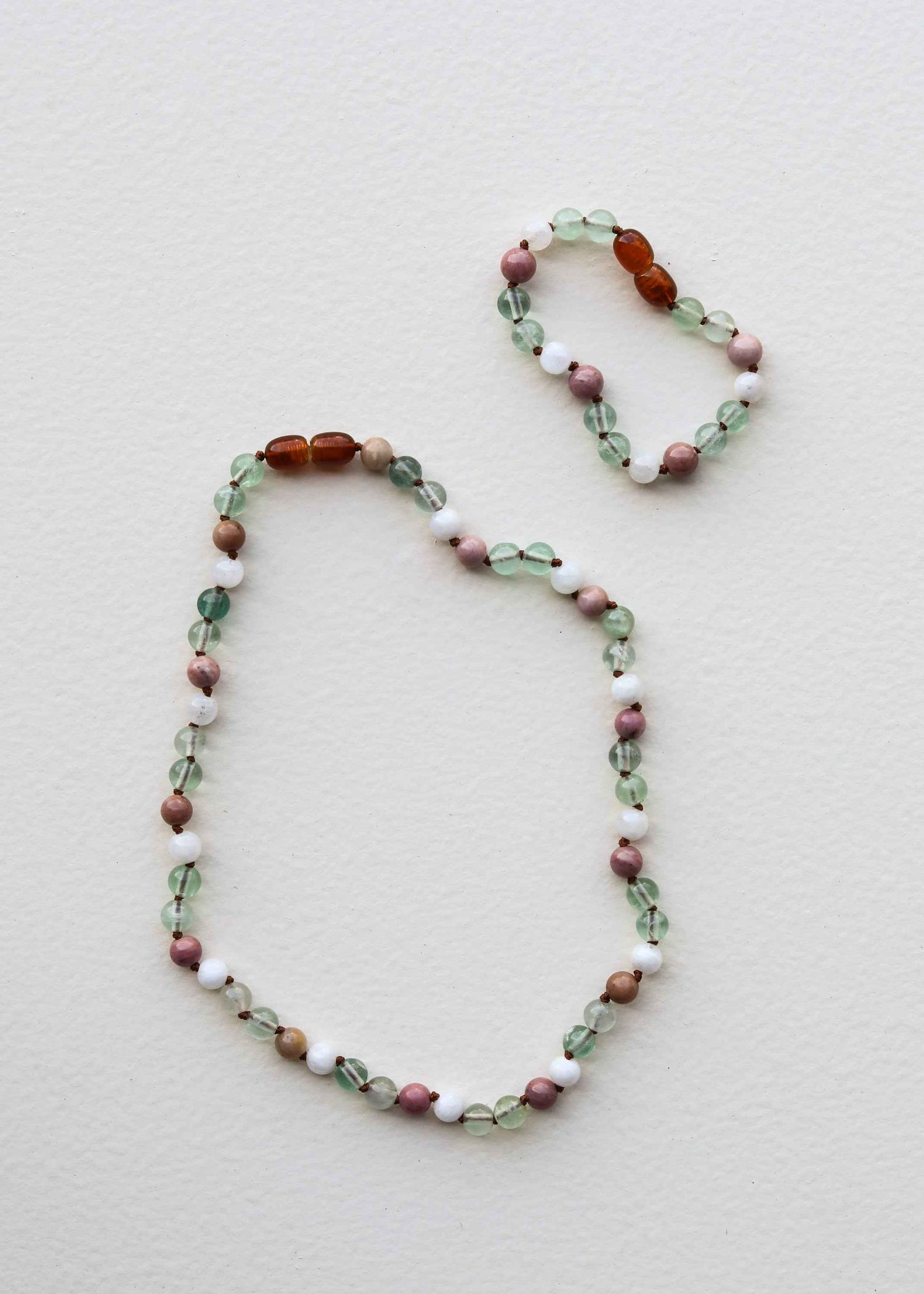 Fluorite + Moonstone + Rhodonite || Natural Gemstone Anklet or Bracelet