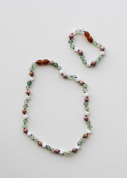 Fluorite + Moonstone + Rhodonite || Natural Gemstone Anklet or Bracelet