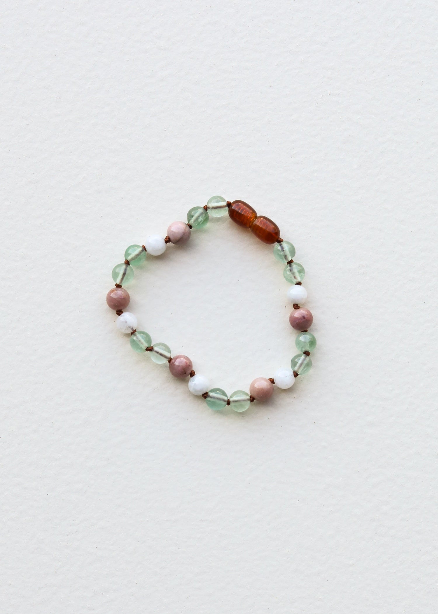 Fluorite + Moonstone + Rhodonite || Natural Gemstone Necklace 