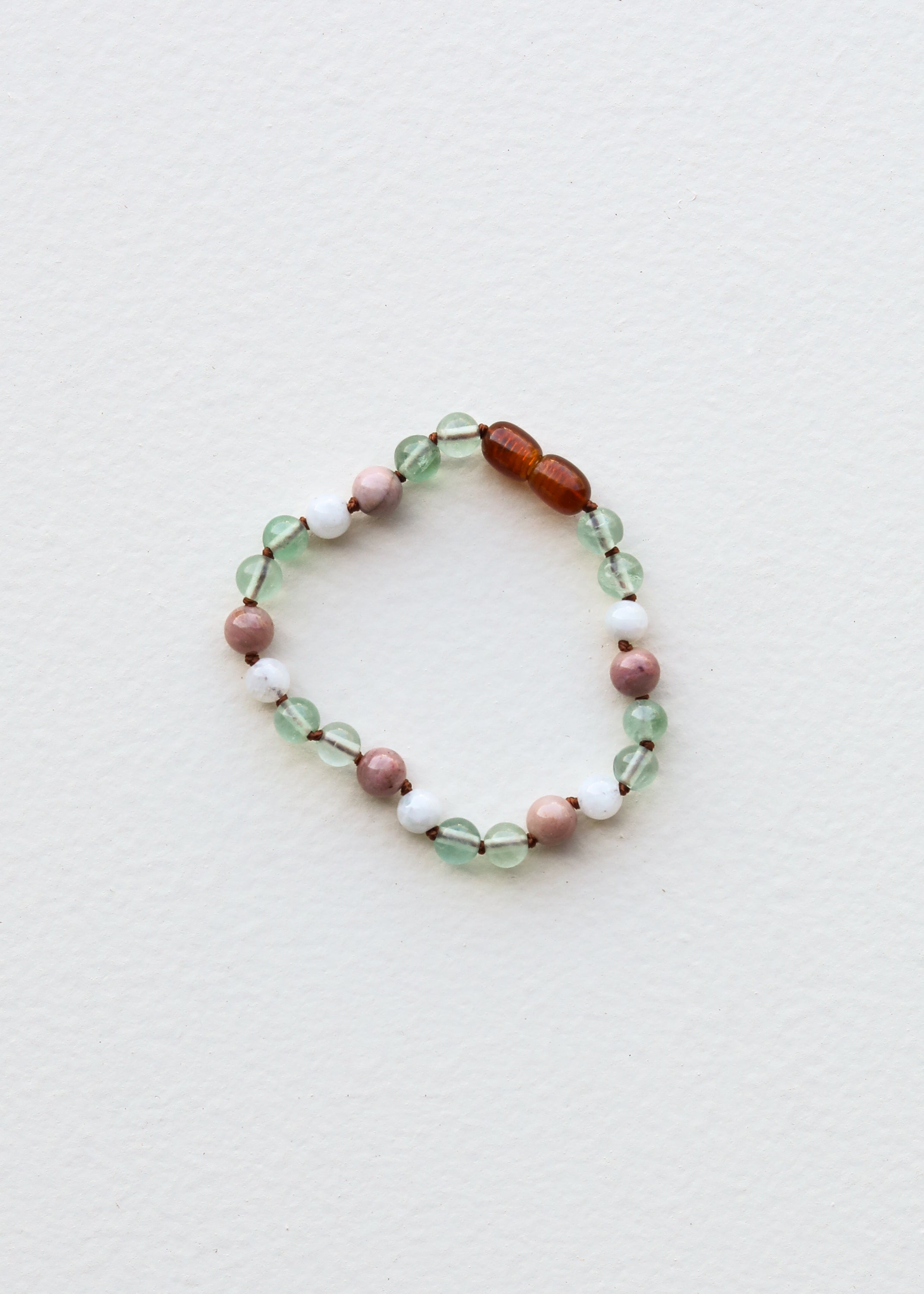 Fluorite + Moonstone + Rhodonite || Natural Gemstone Necklace 