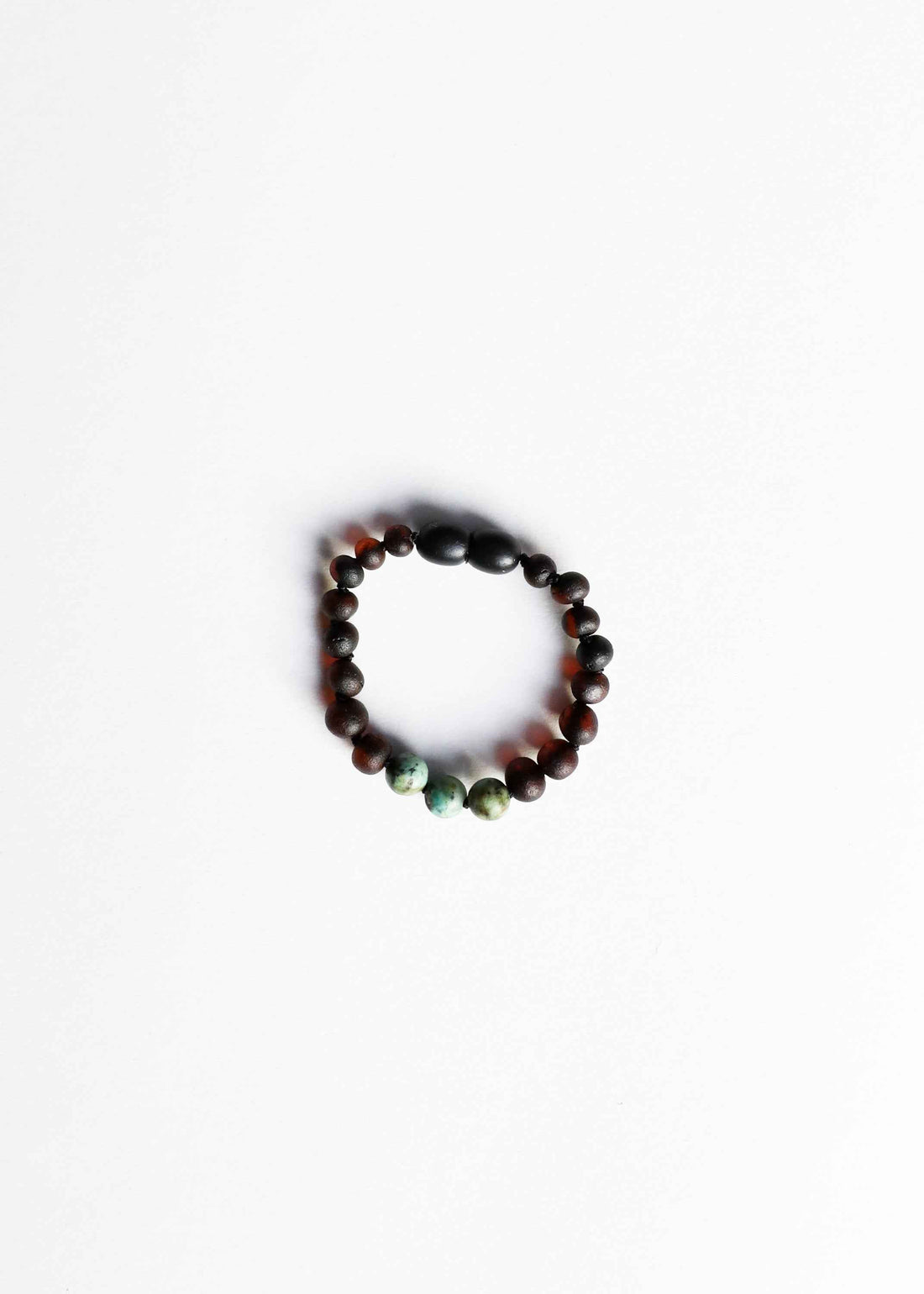 Raw Black Baltic Amber + Turquoise Jasper || Anklet or Bracelet