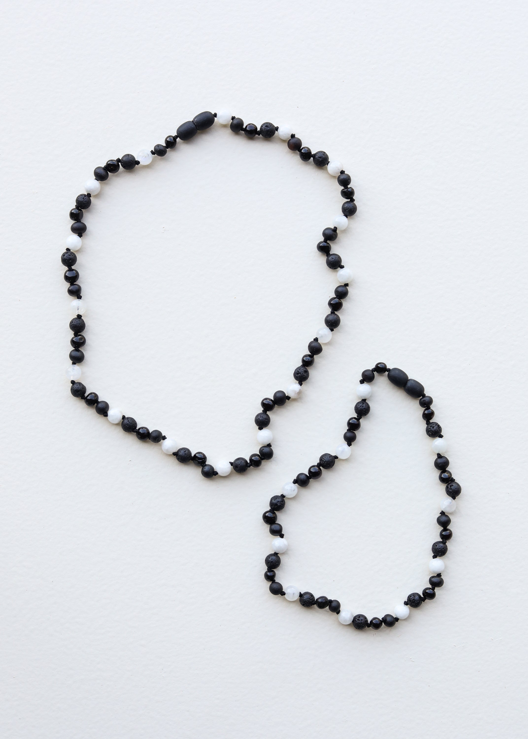 Raw Black Baltic Amber + Moonstone || Anklet or Bracelet 