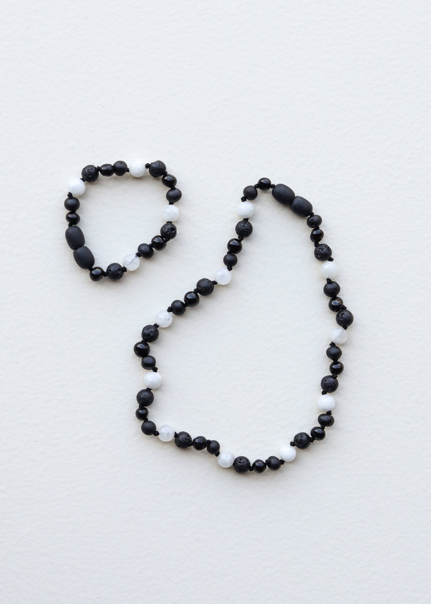 Raw Black Baltic Amber + Moonstone || Anklet or Bracelet 