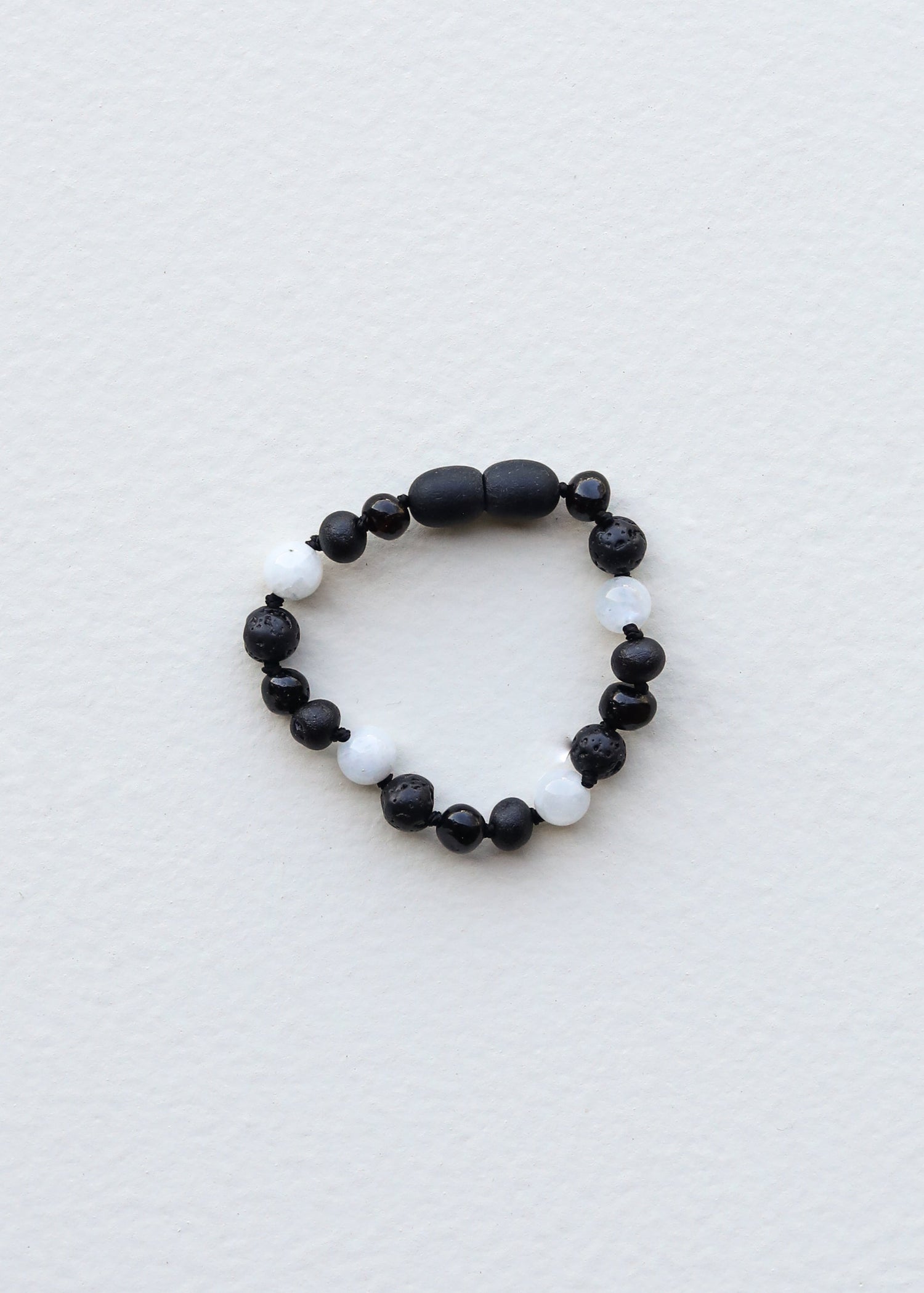 Raw Black Baltic Amber + Moonstone || Anklet or Bracelet 