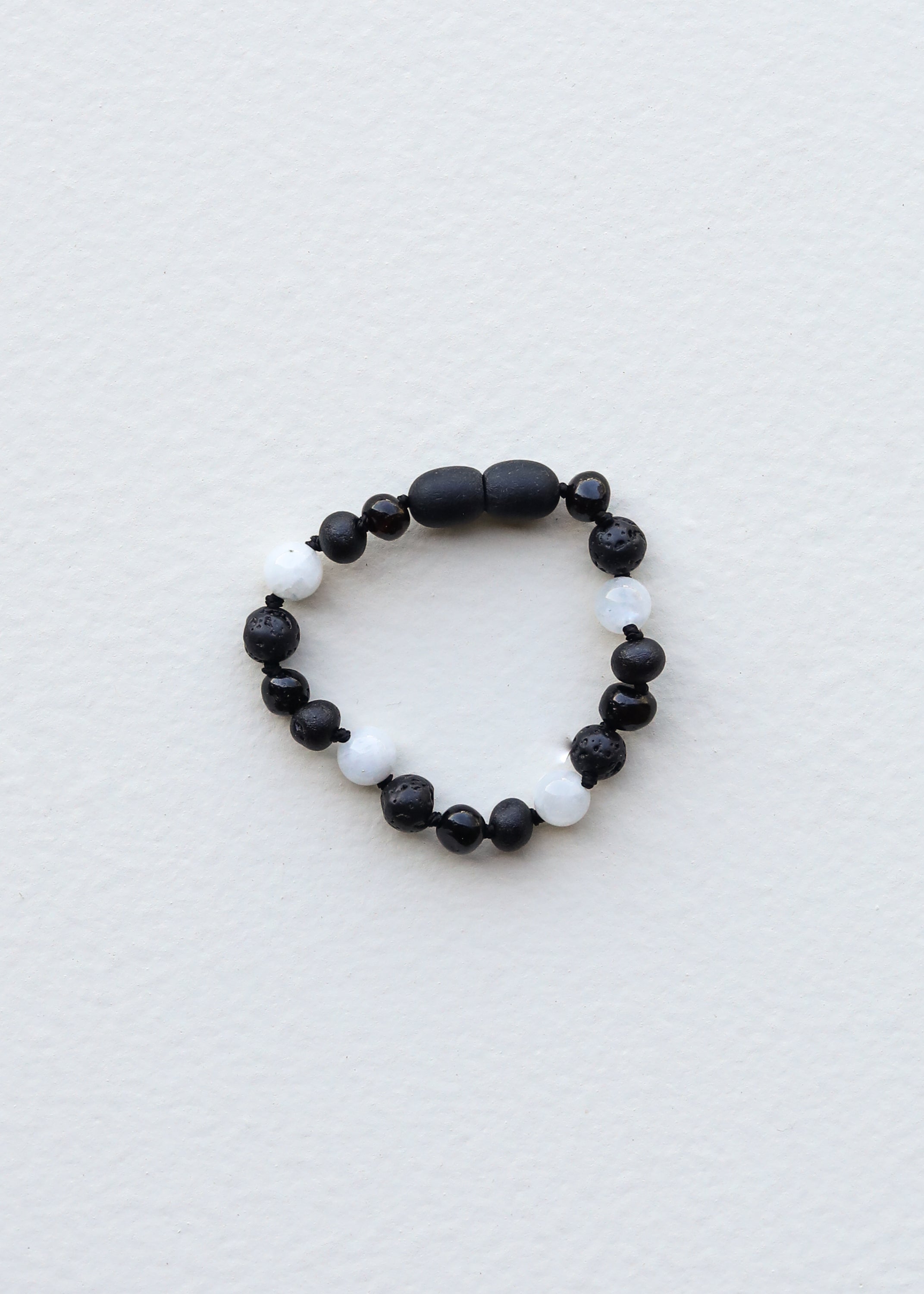 Raw Black Baltic Amber + Moonstone || Anklet or Bracelet 