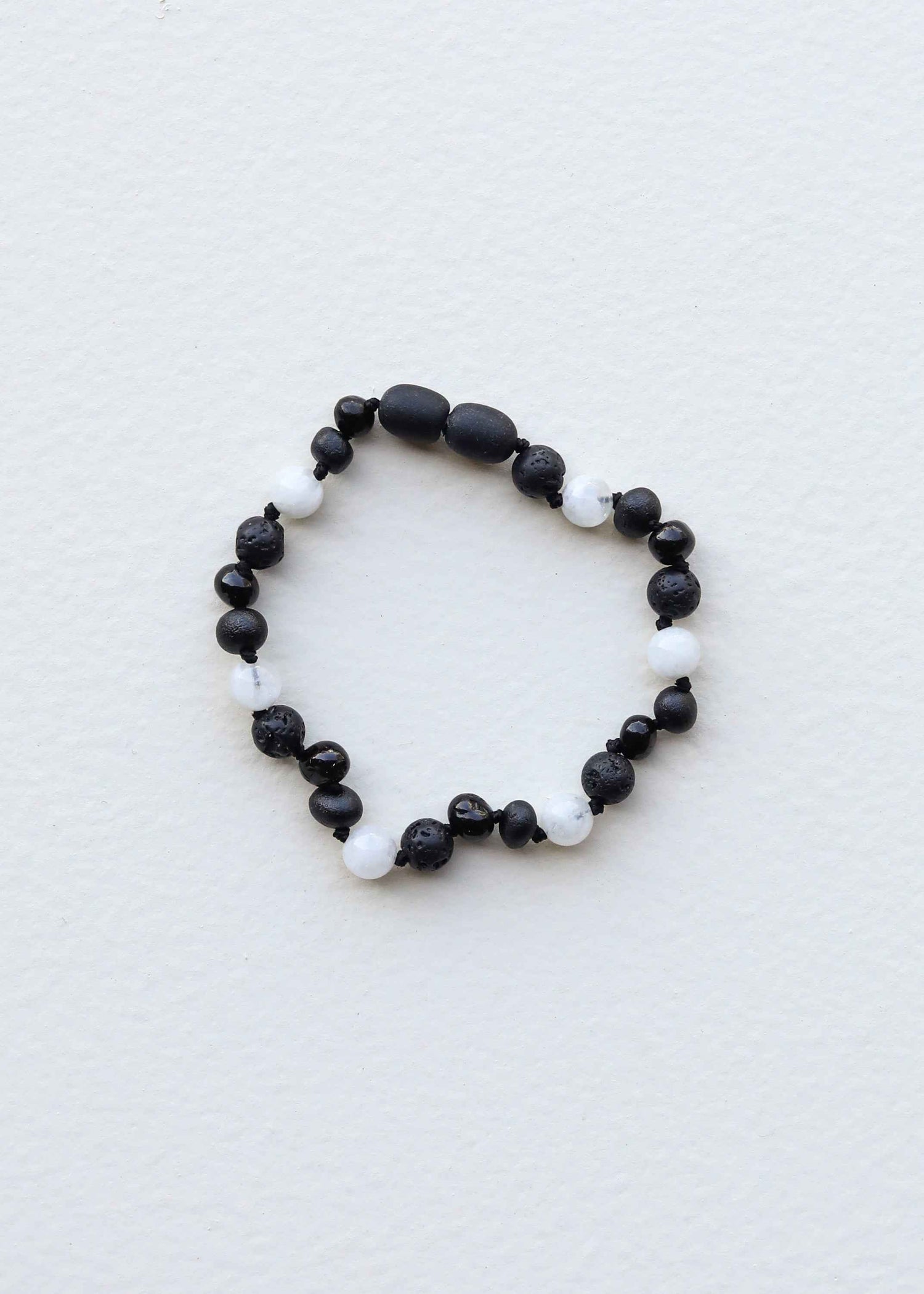 Raw Black Baltic Amber + Moonstone || Anklet or Bracelet