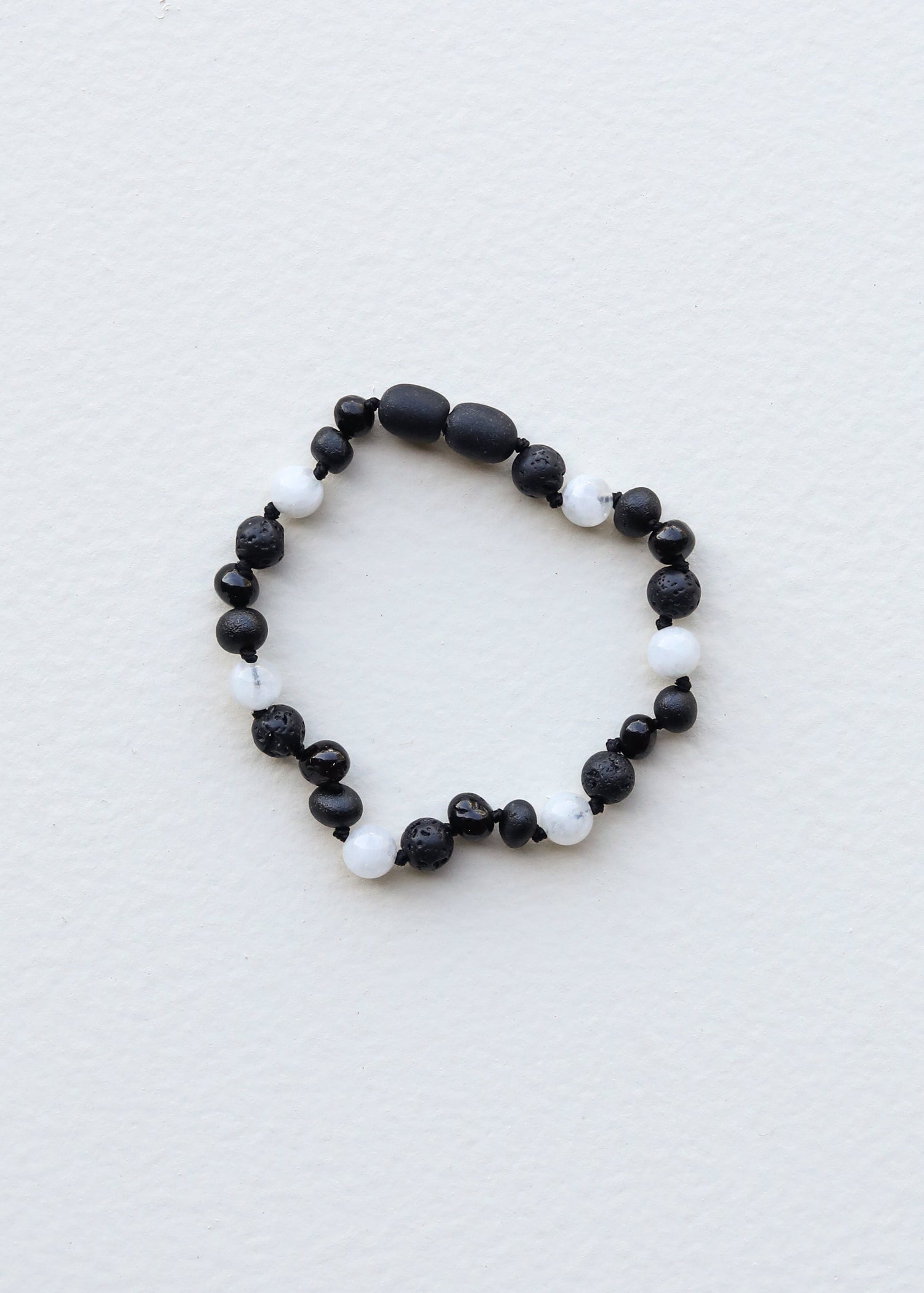 Raw Black Baltic Amber + Moonstone || Anklet or Bracelet 