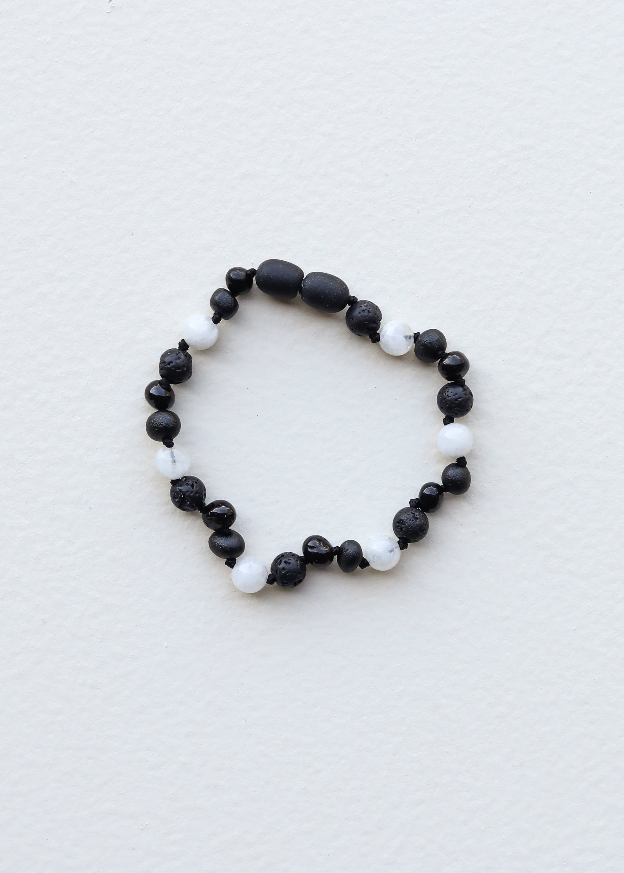 Raw Black Baltic Amber + Moonstone || Anklet or Bracelet 