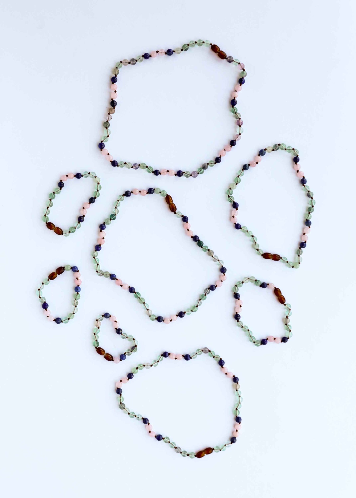 Fluorite + Lapis Lazuli + Rose Quartz || Gemstone Anklet or Bracelet