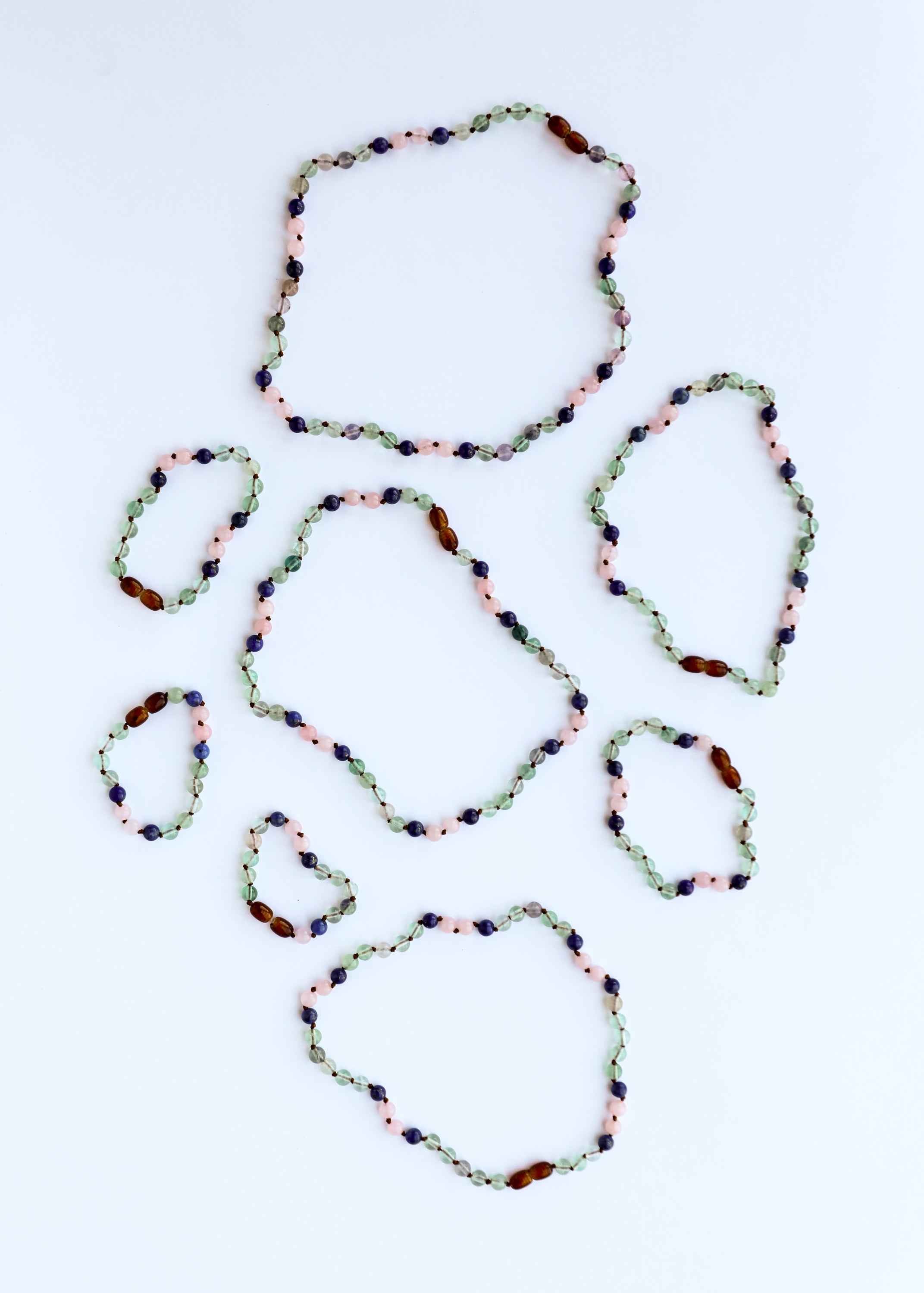 Fluorite + Lapis Lazuli + Rose Quartz || Gemstone Anklet or Bracelet