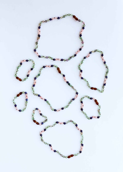 Fluorite + Lapis Lazuli + Rose Quartz || Gemstone Anklet or Bracelet