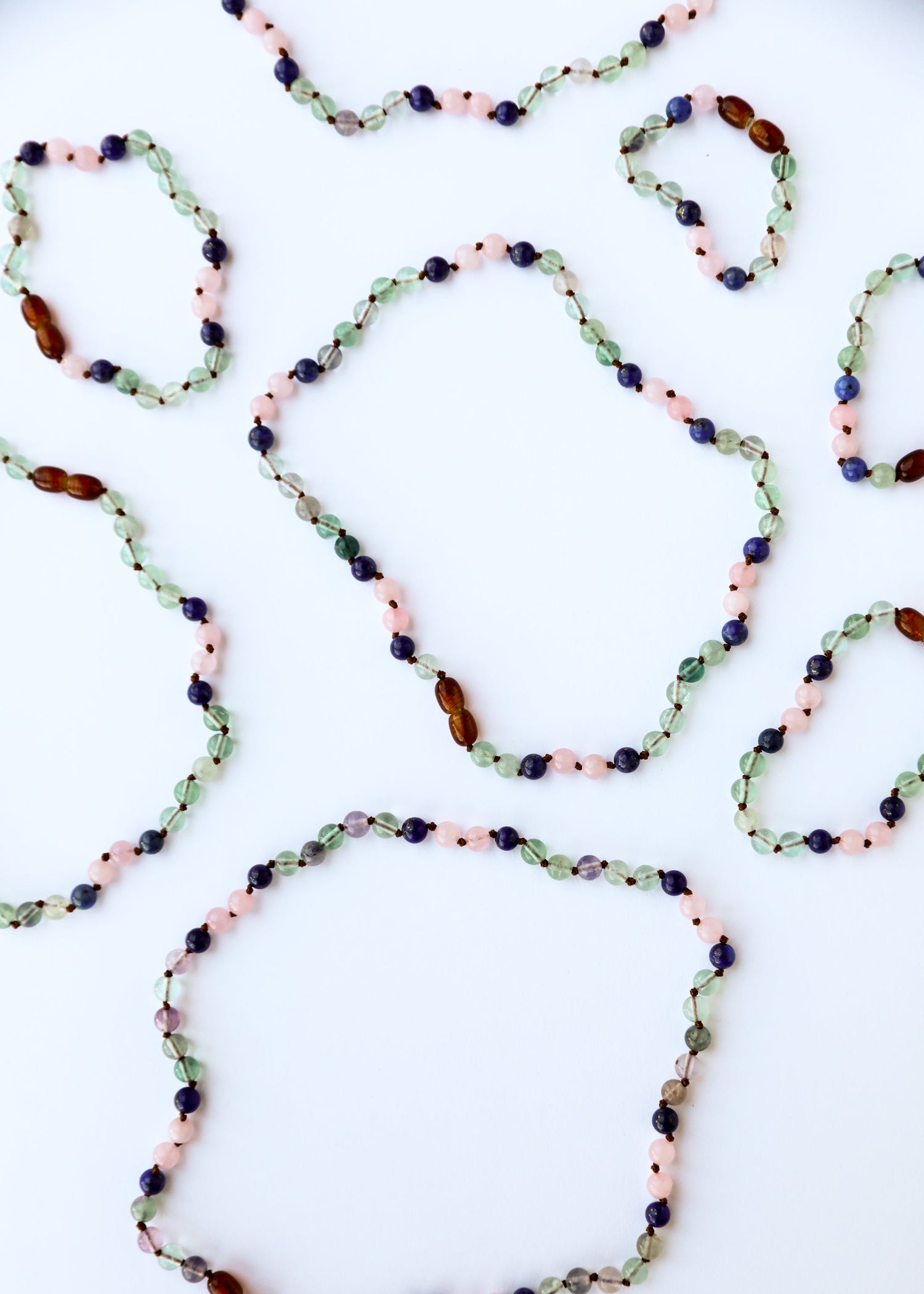 Fluorite + Lapis Lazuli + Rose Quartz || Gemstone Necklace 