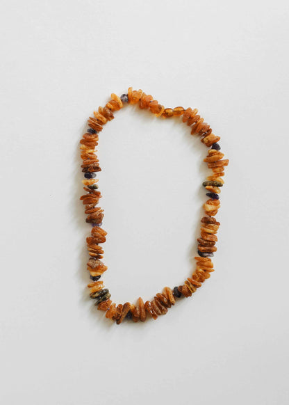 Pet Necklace: Raw Baltic Amber + Raw Amethyst