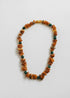Pet Necklace: Raw Baltic Amber + Natural Green Jade