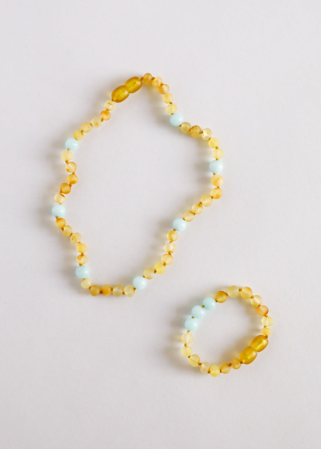 Raw Honey Baltic Amber + Amazonite || Halo Necklace  DestGlow