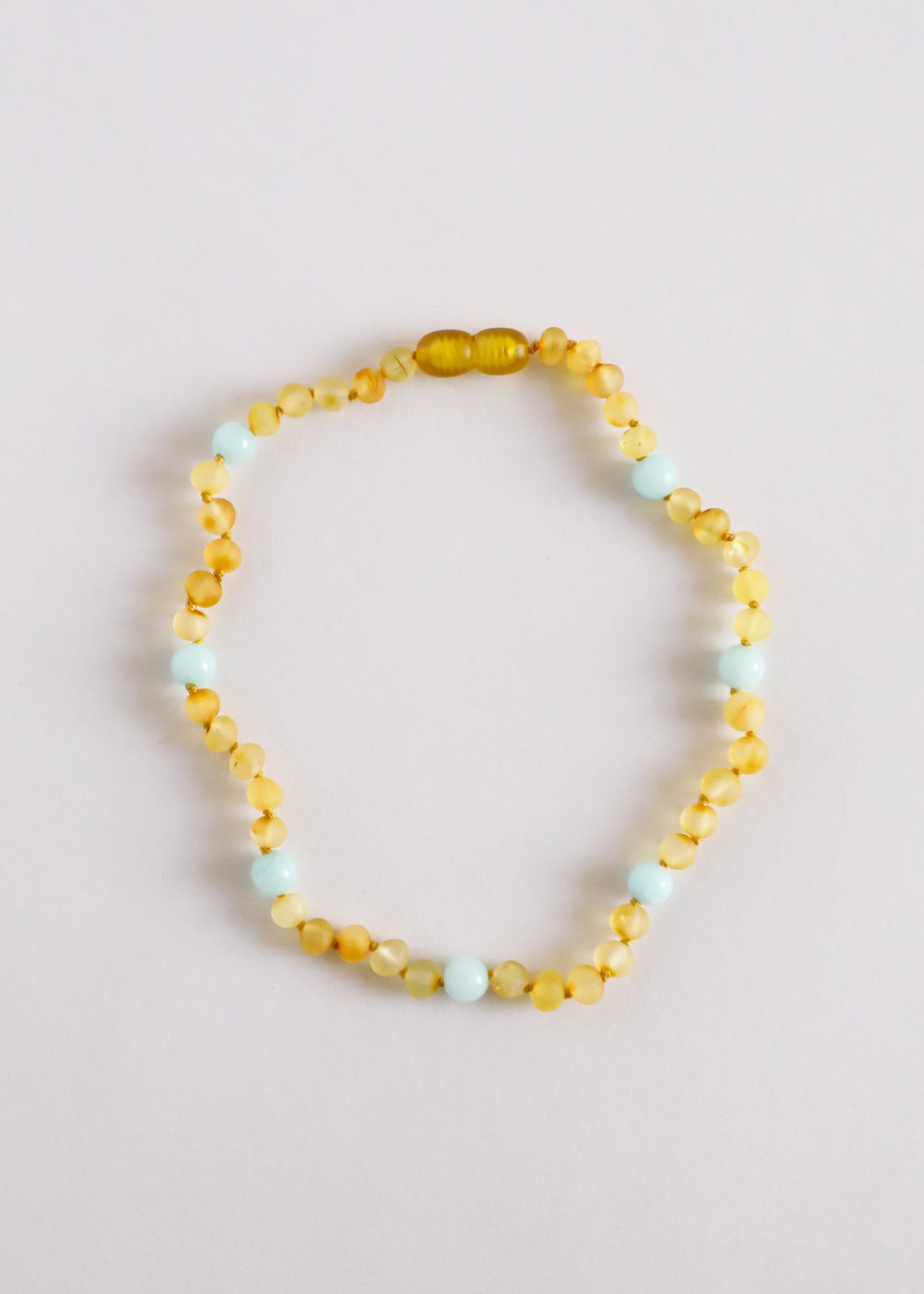 Raw Honey Baltic Amber + Amazonite || Halo Necklace  DestGlow