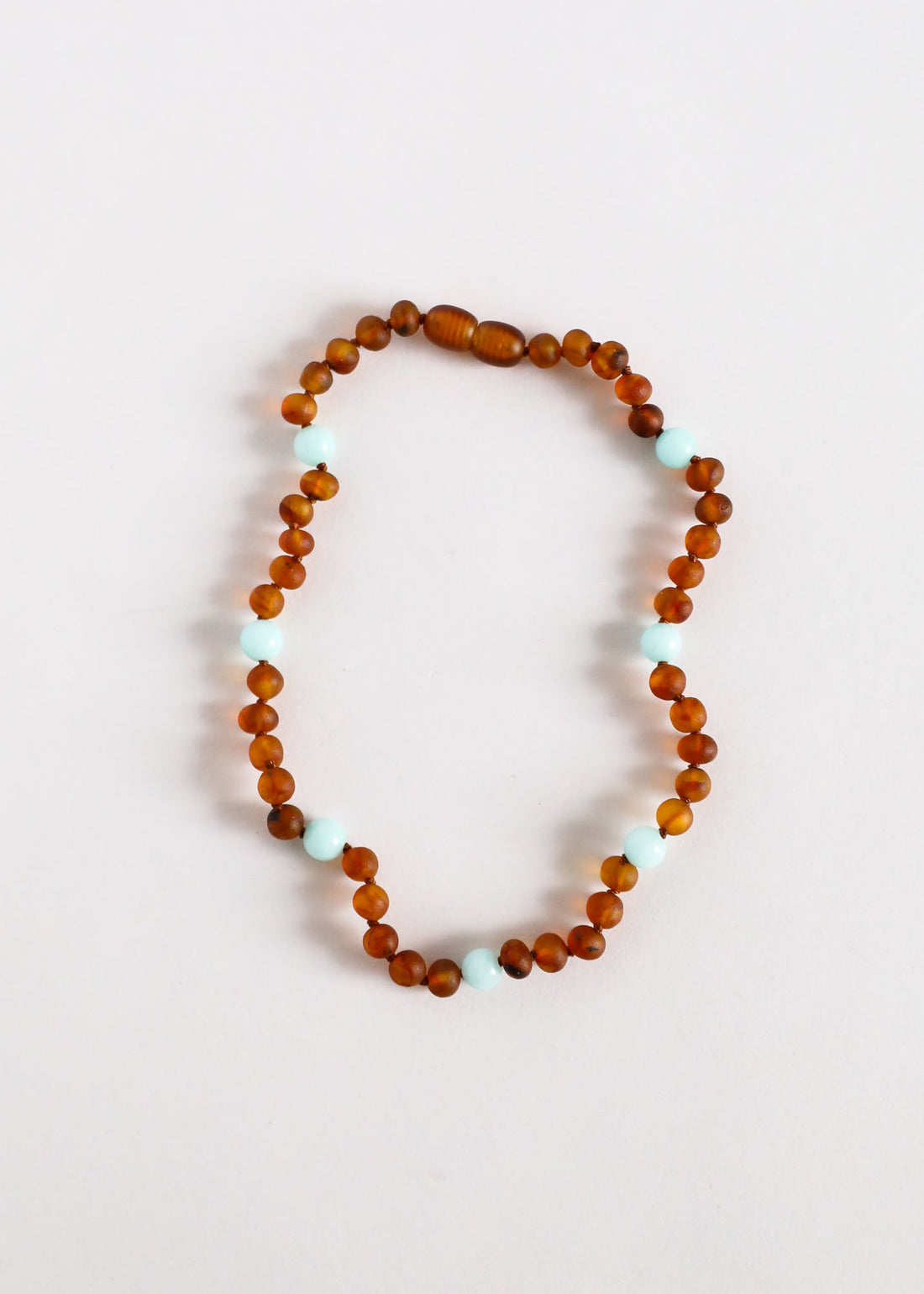 Raw Cognac Baltic Amber + Amazonite || Halo Necklace ||  DestGlow