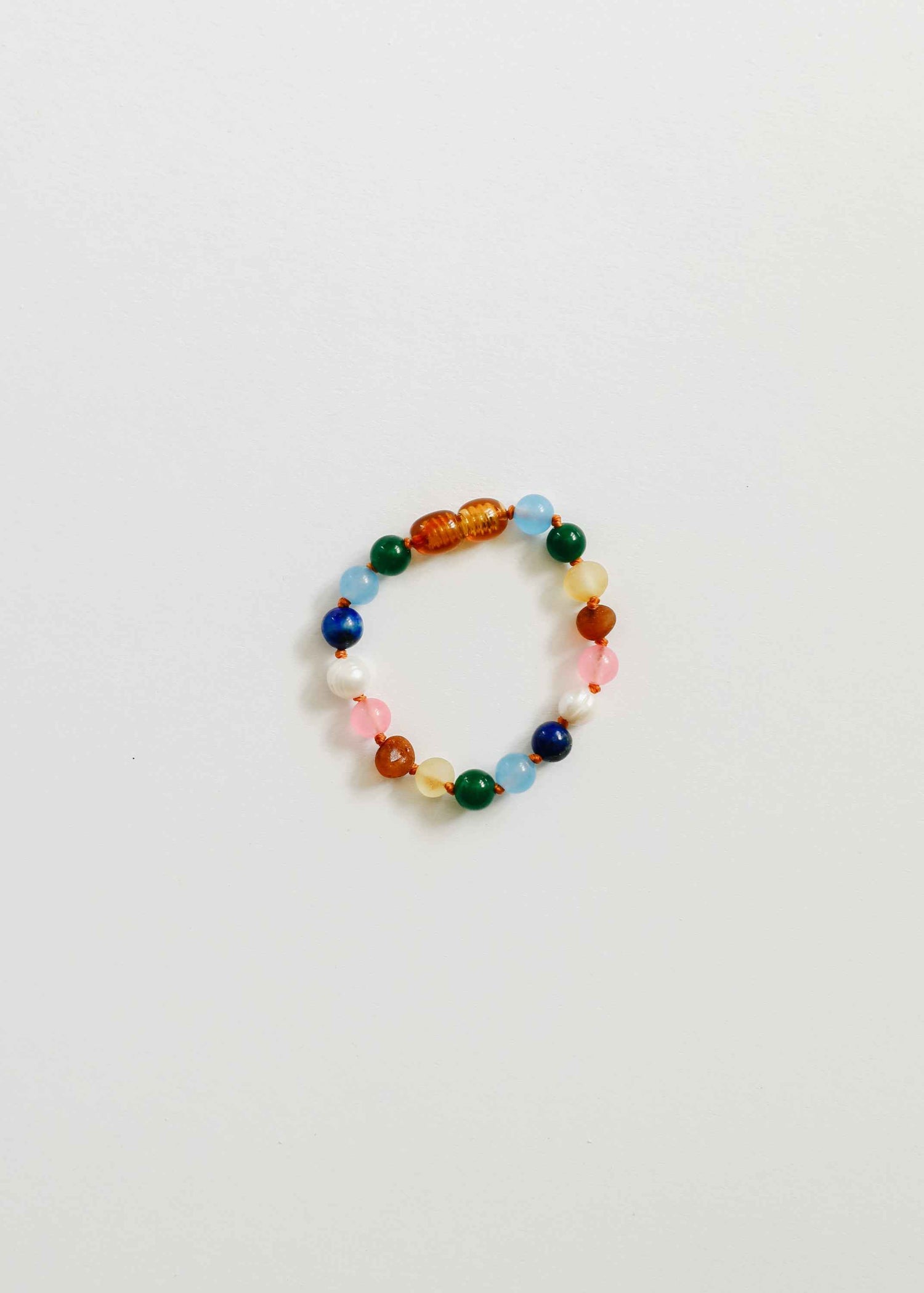 Raw Baltic Amber and Pearl Bracelet + Sweet Pink Gemstones
