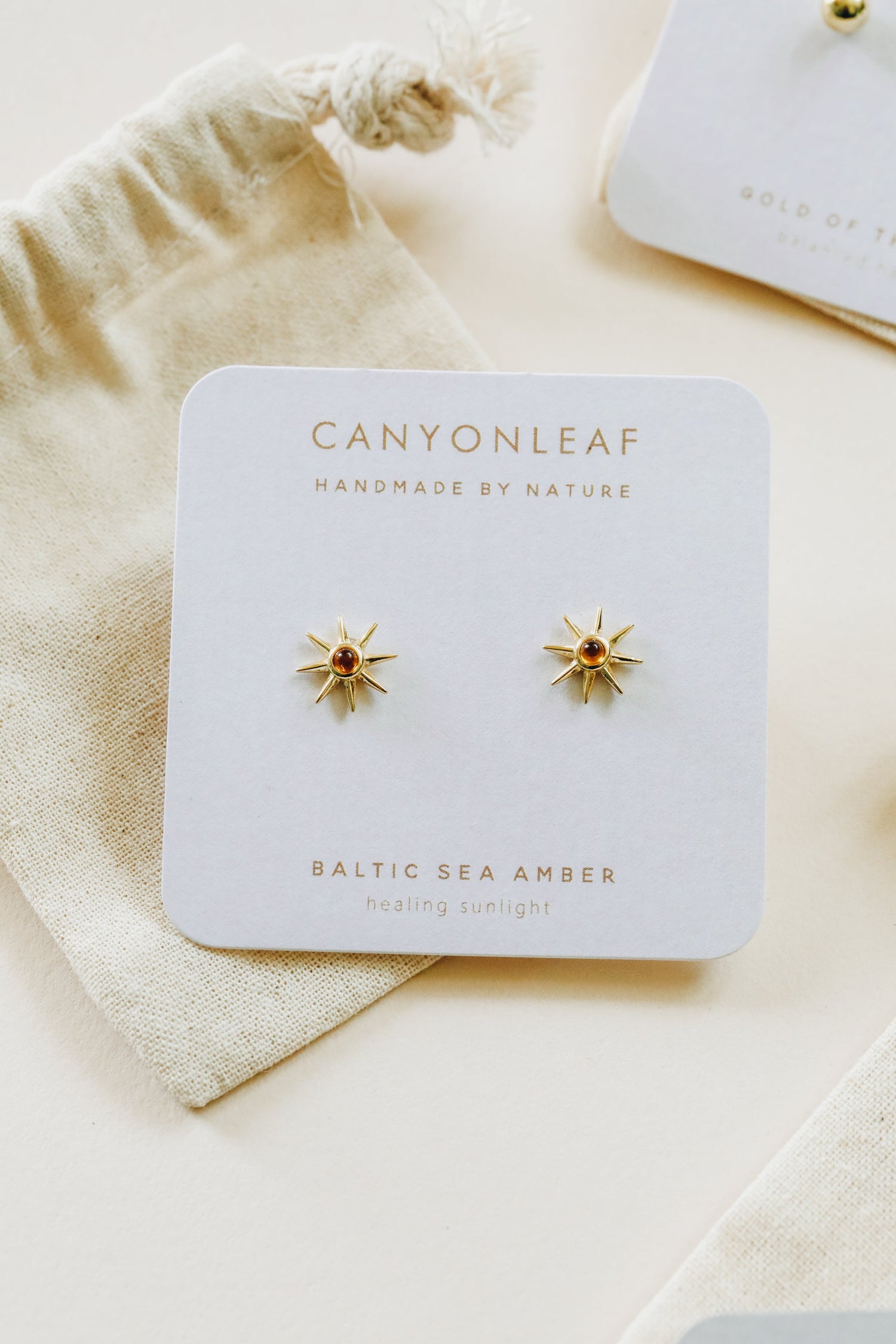 18K Gold Vermeil + Baltic Sea Amber || Sunshine Earrings by CanyonLeaf