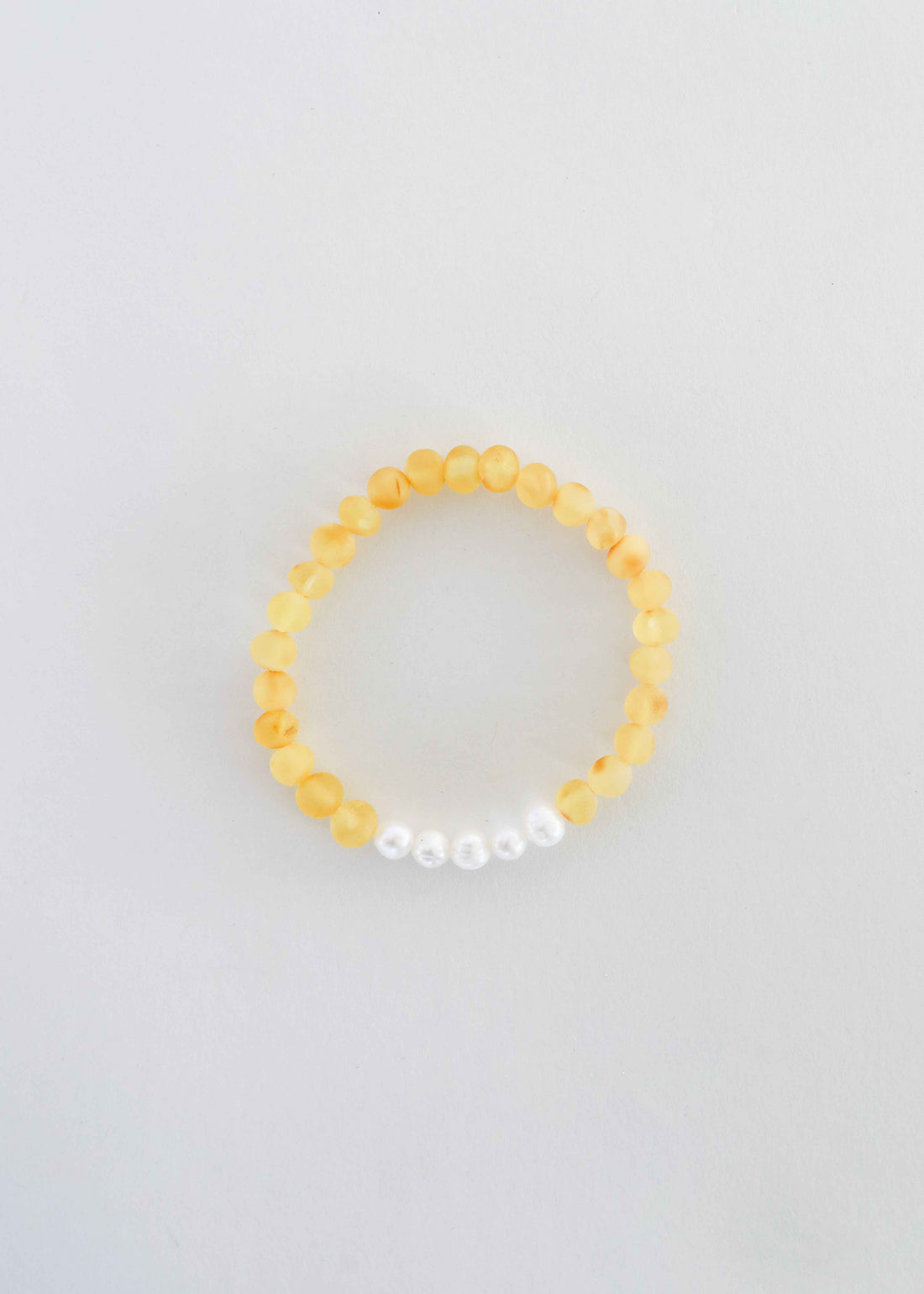 Raw Honey Baltic Amber + Pearls || Adult Bracelet