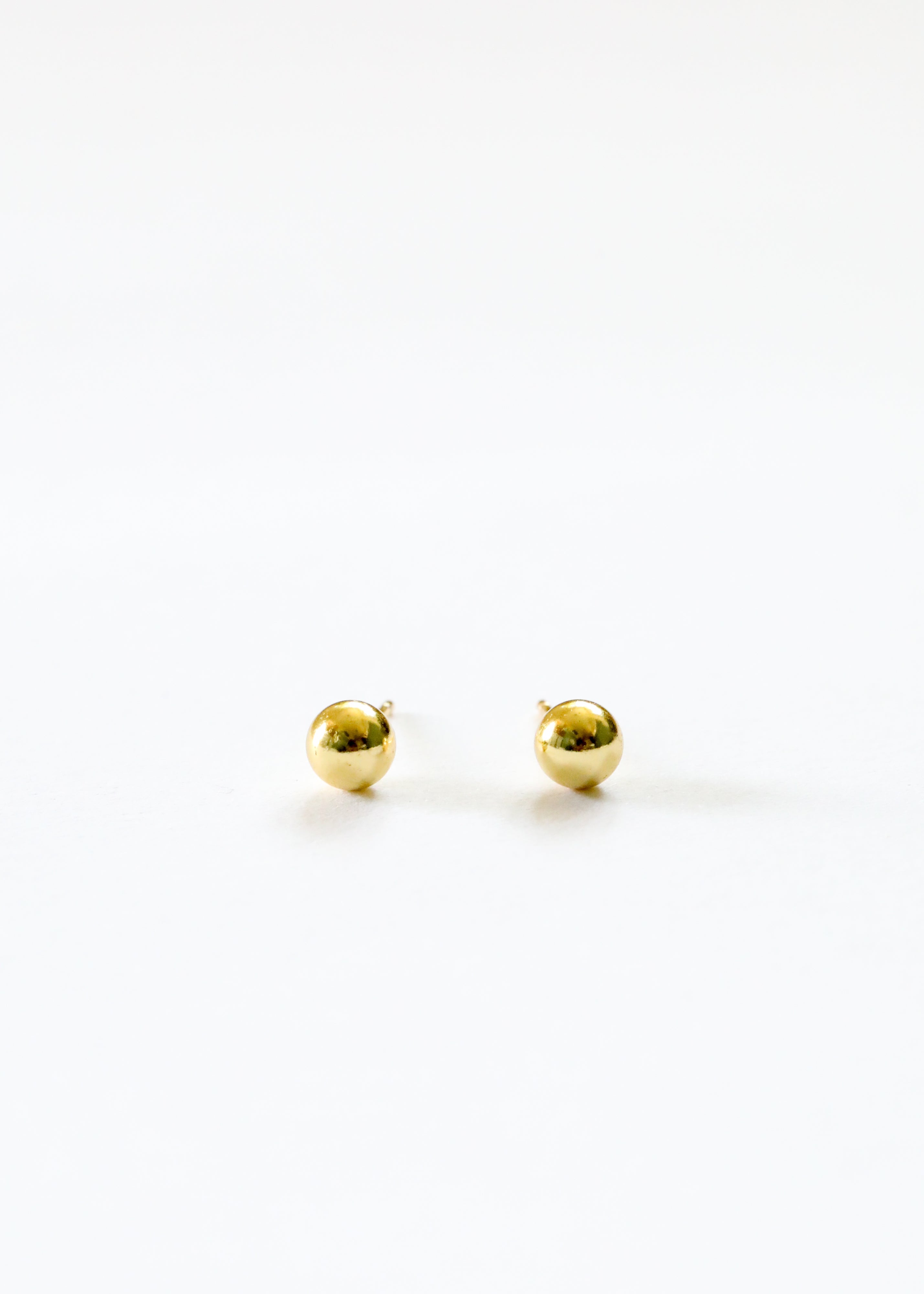 18K Gold Vermeil Ball Earrings || 6mm || Everyday + Simple Stud by CanyonLeaf