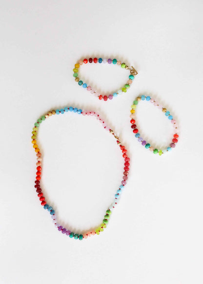 Natural Gemstone Bracelet + 14k Gold Filled Toggle : Skyline