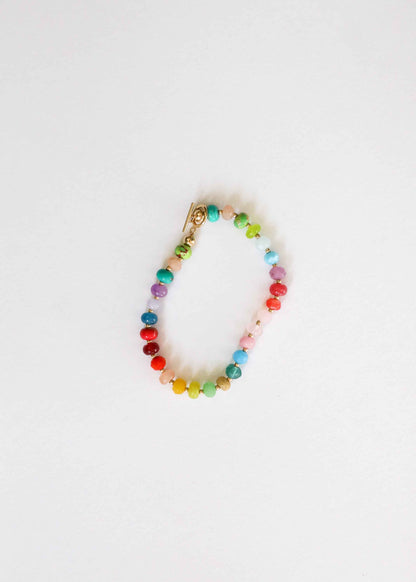 Natural Gemstone Bracelet + 14k Gold Filled Toggle : Skyline