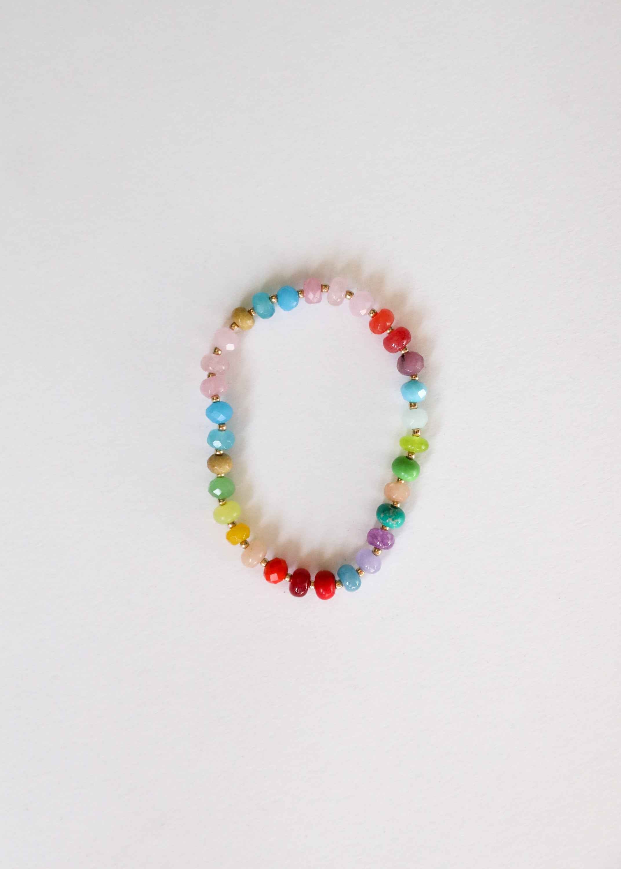 Natural Gemstone Bracelet + 14k Gold Filled Toggle : Skyline