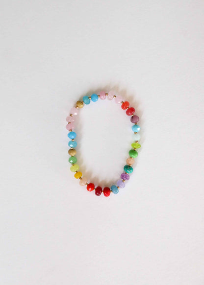 Natural Gemstone Bracelet + 14k Gold Filled Toggle : Skyline