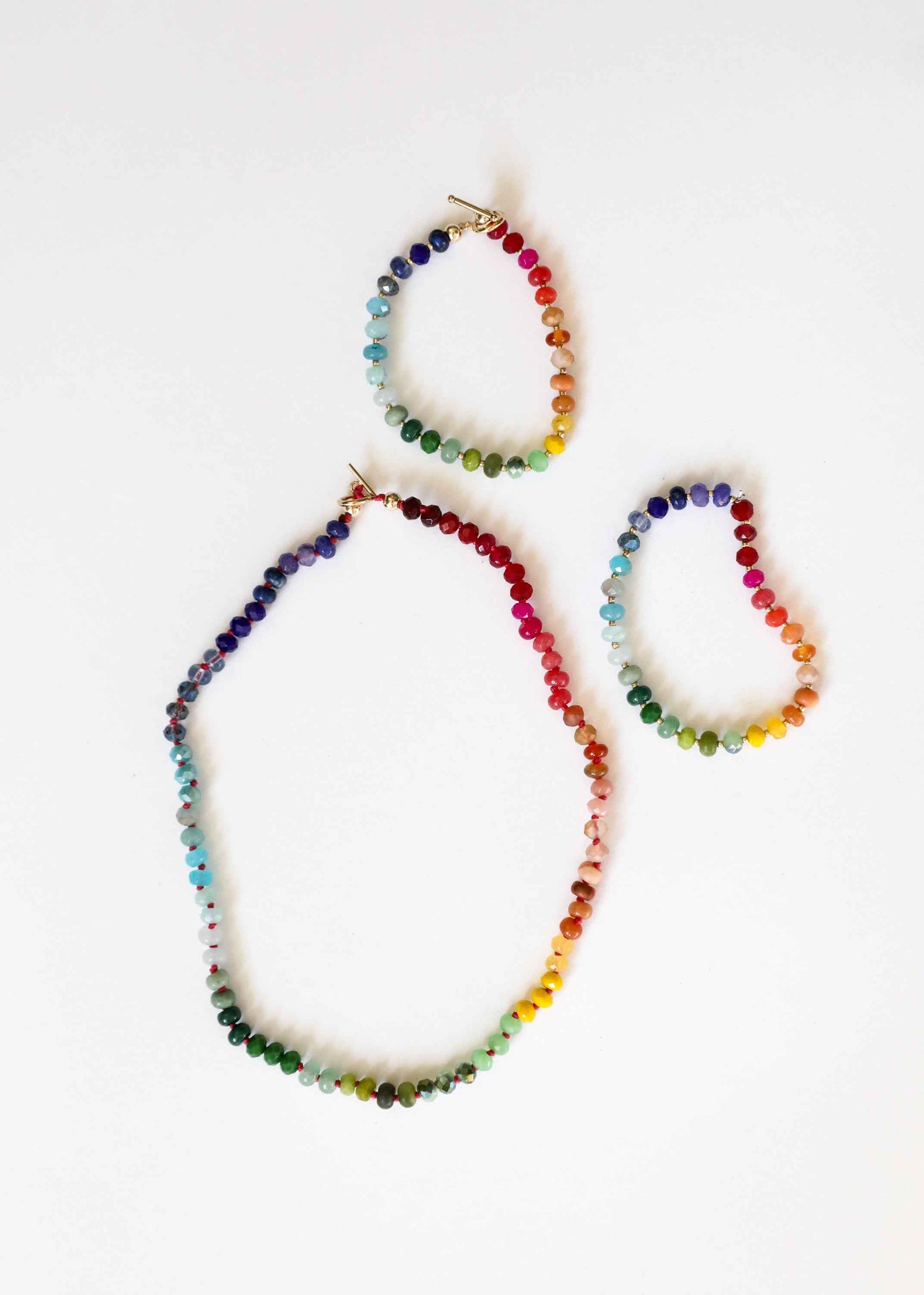 Natural Gemstone Bracelet + 14k Gold Filled Toggle : Key West