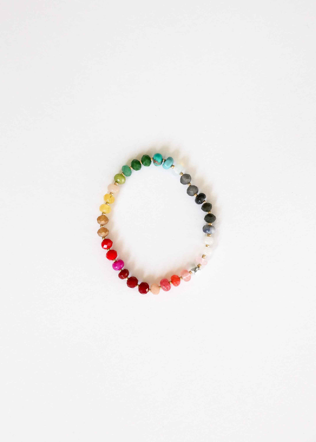 Natural Gemstone Bracelet + 14k Gold Filled Toggle : Paradise