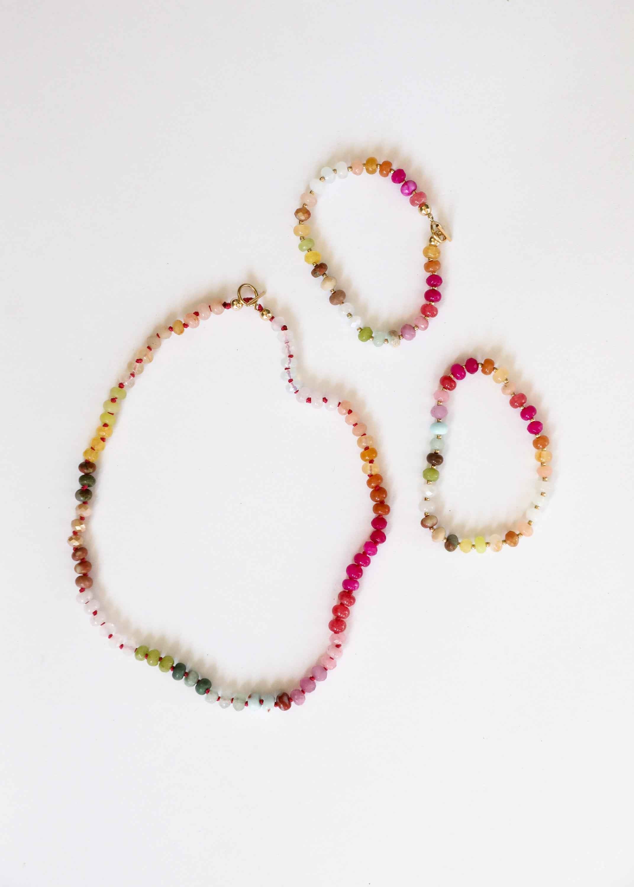 Natural Gemstone Bracelet + 14k Gold Filled Toggle : Sandbar