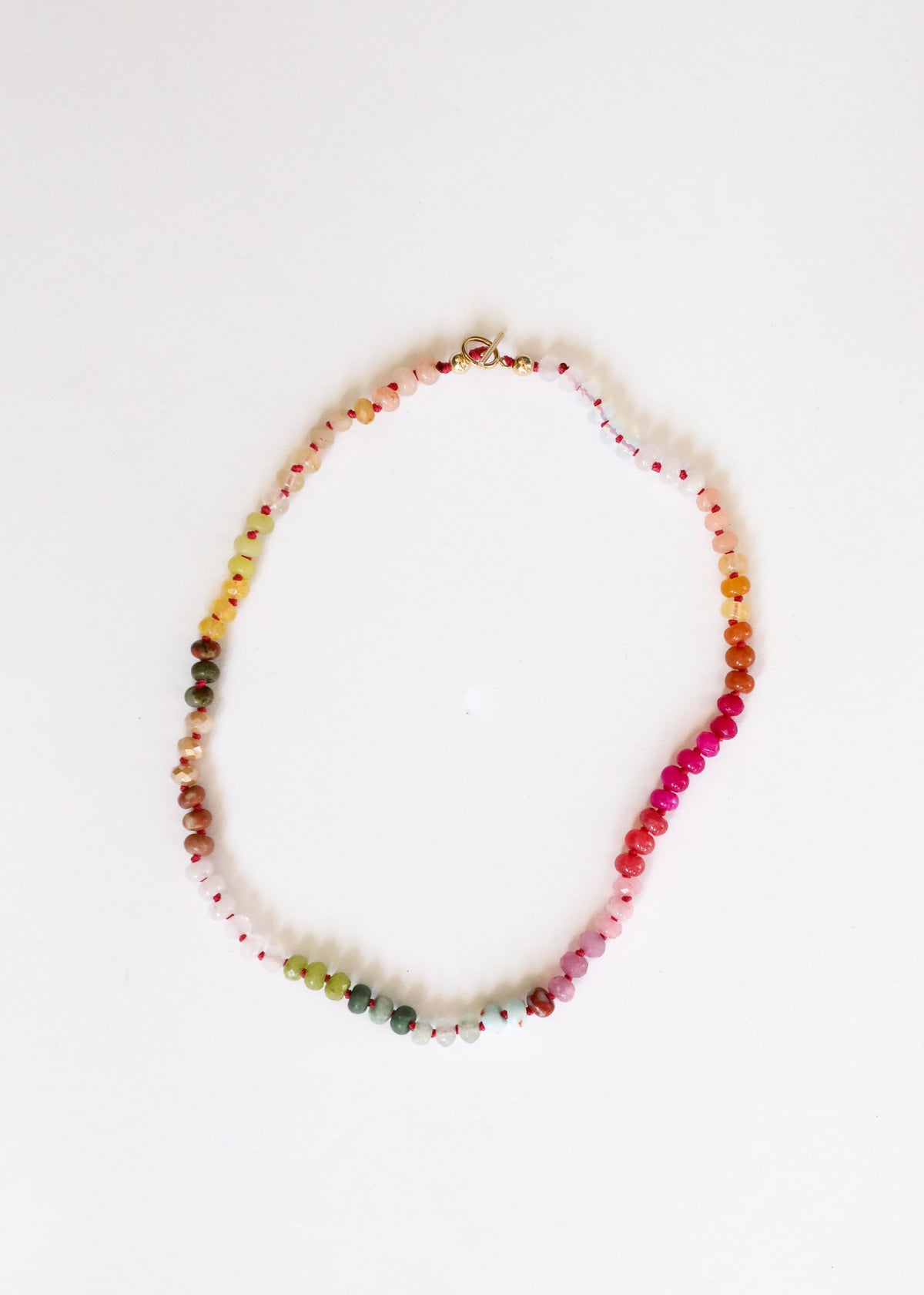 Natural Gemstone Necklace + 14k Gold Filled Toggle : Sandbar