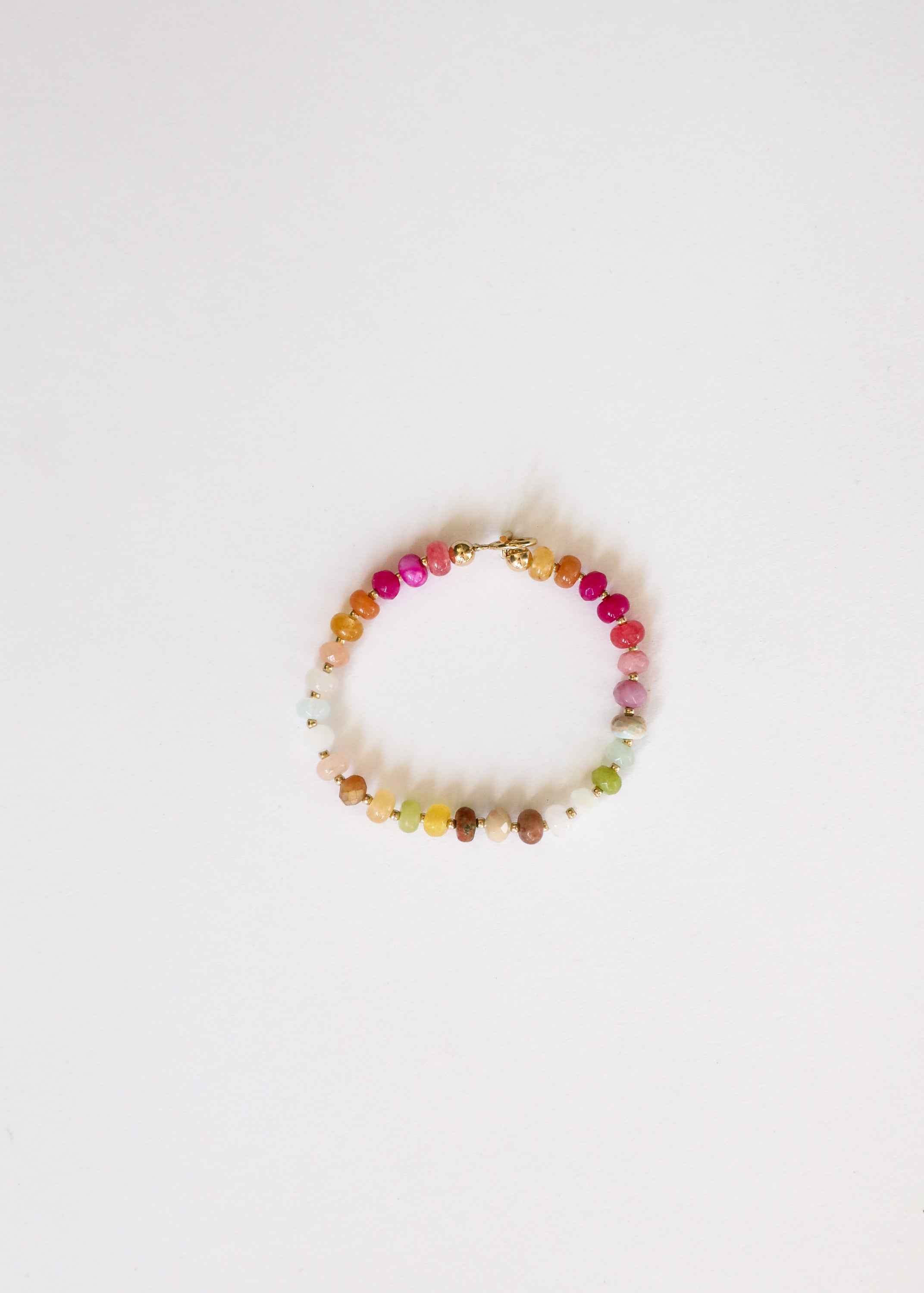 Natural Gemstone Bracelet + 14k Gold Filled Toggle : Sandbar