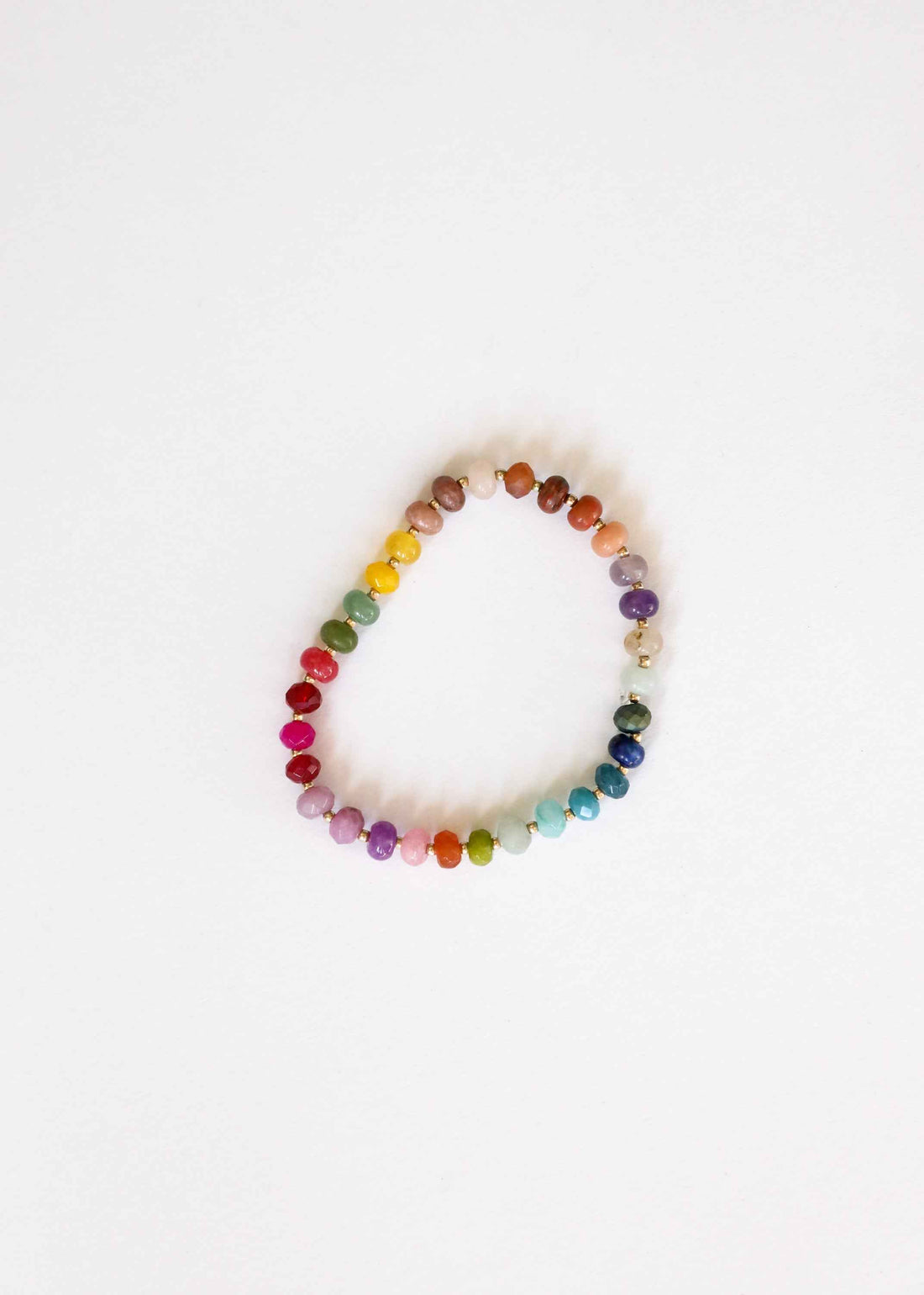 Natural Gemstone Bracelet + 14k Gold Filled Toggle : Gold Rush