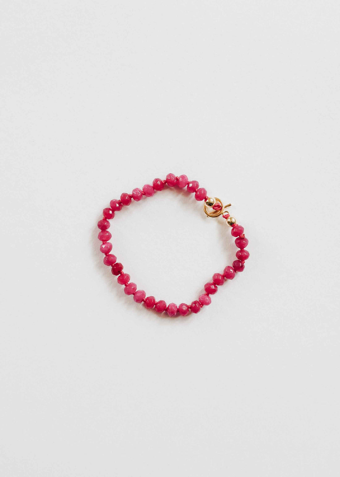 Pink Jade + 14k Gold Filled Toggle || Gemstone Bracelet or Anklet