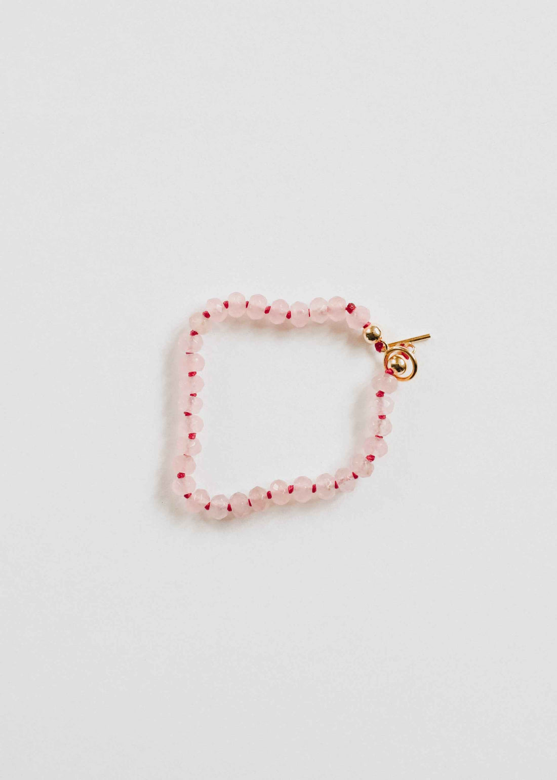 Natural Rose Quartz + 14k Gold Filled Toggle || Gemstone Bracelet