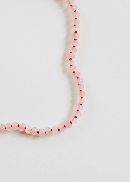 Natural Rose Quartz + 14k Gold Filled Toggle || Gemstone Necklace