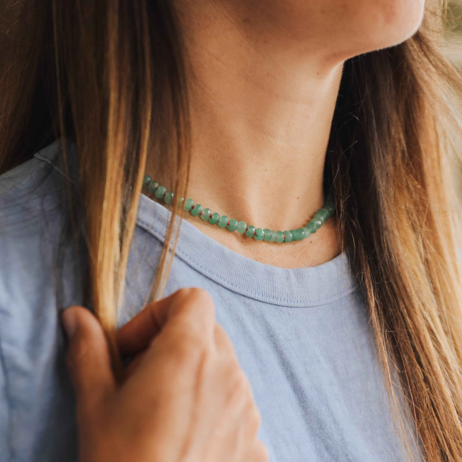 Natural Aventurine + 14k Gold Filled Toggle || Gemstone Necklace