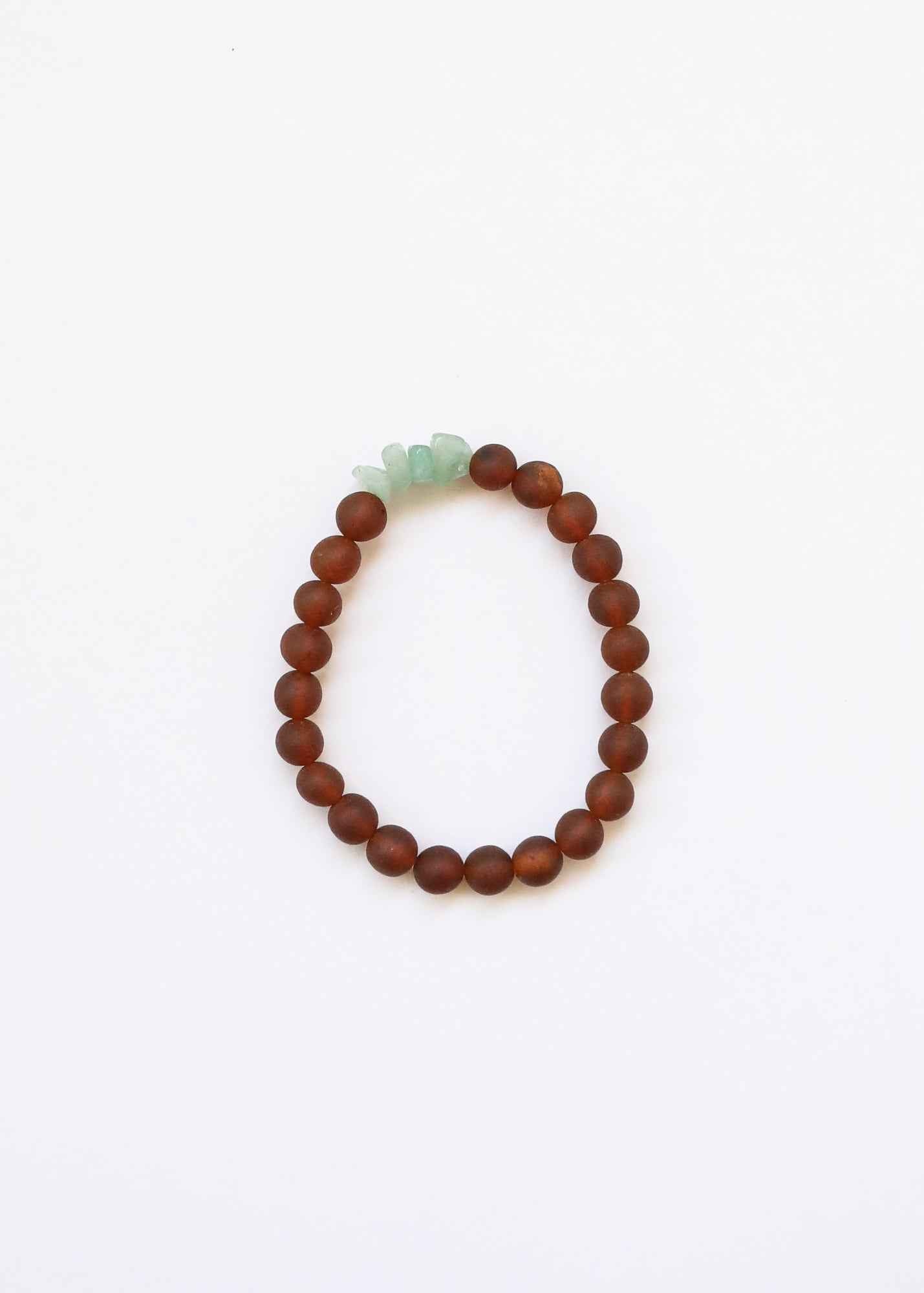 Raw Cognac Baltic Amber + Raw Aventurine || Adult Bracelet