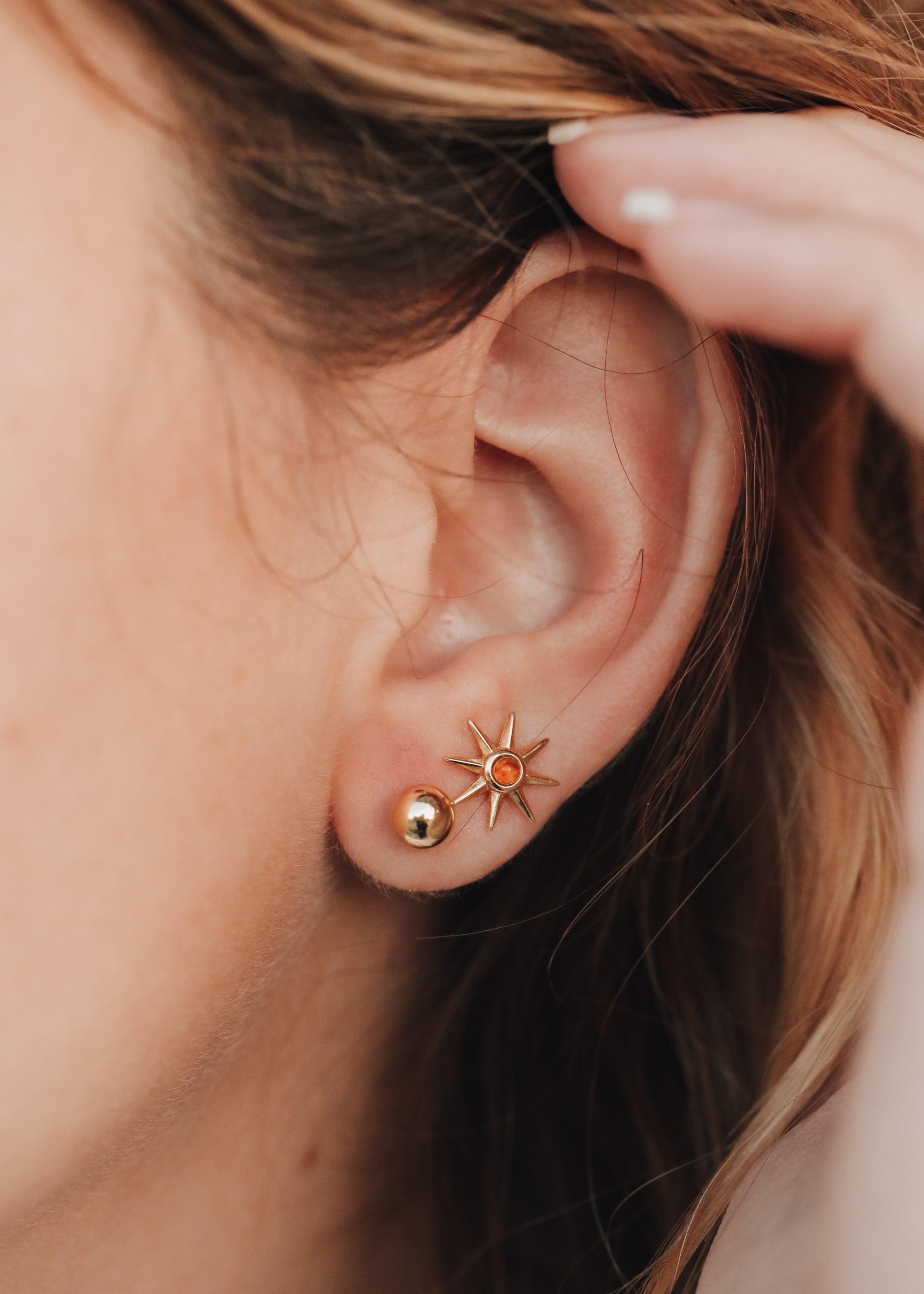 18K Gold Vermeil + Baltic Sea Amber || Sunshine Earrings by CanyonLeaf