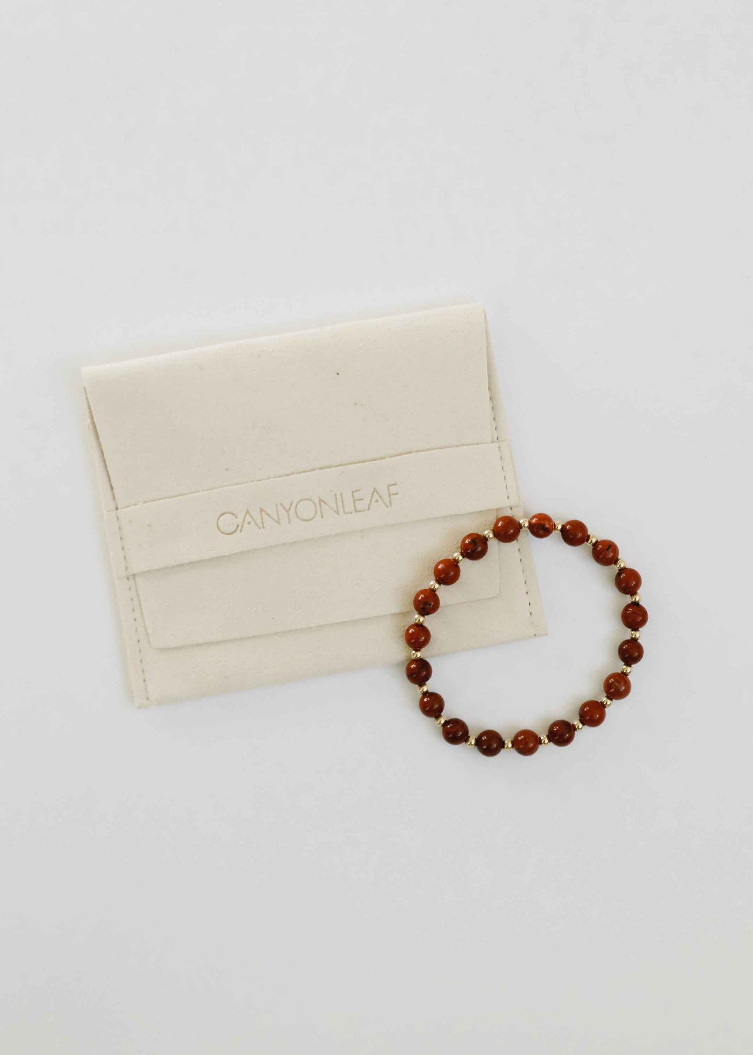 Red Jasper : 14k Gold Filled Sun + Moon || Stretch Bracelets