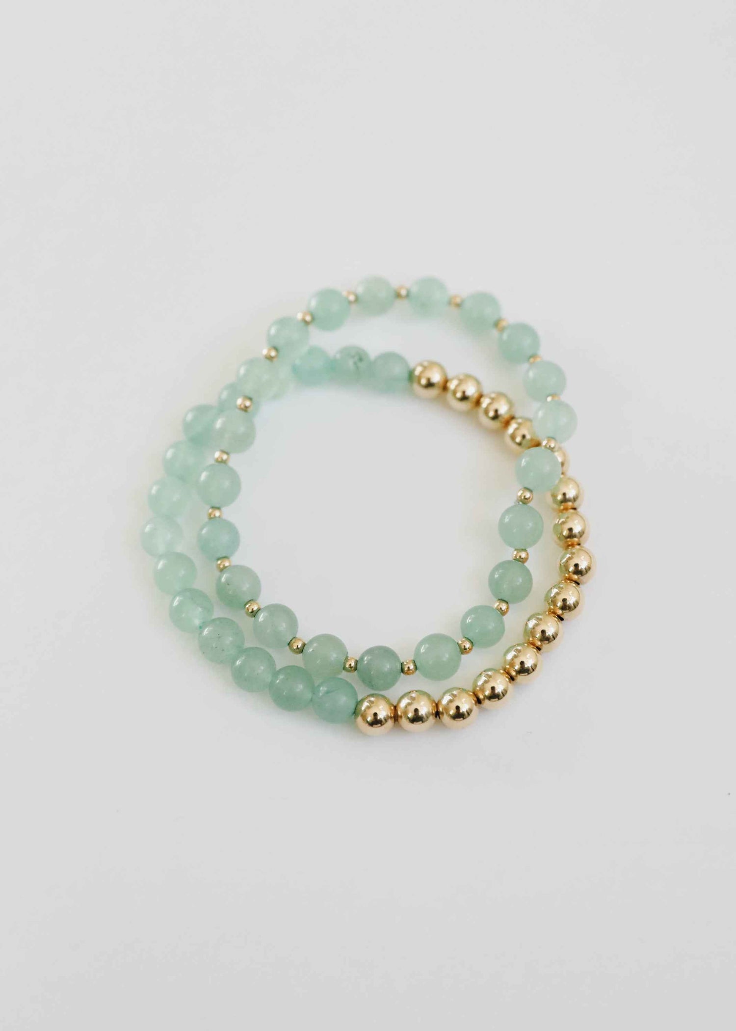 Aventurine Gemstone + 14K Gold Filled || Beaded Stretch Bracelets